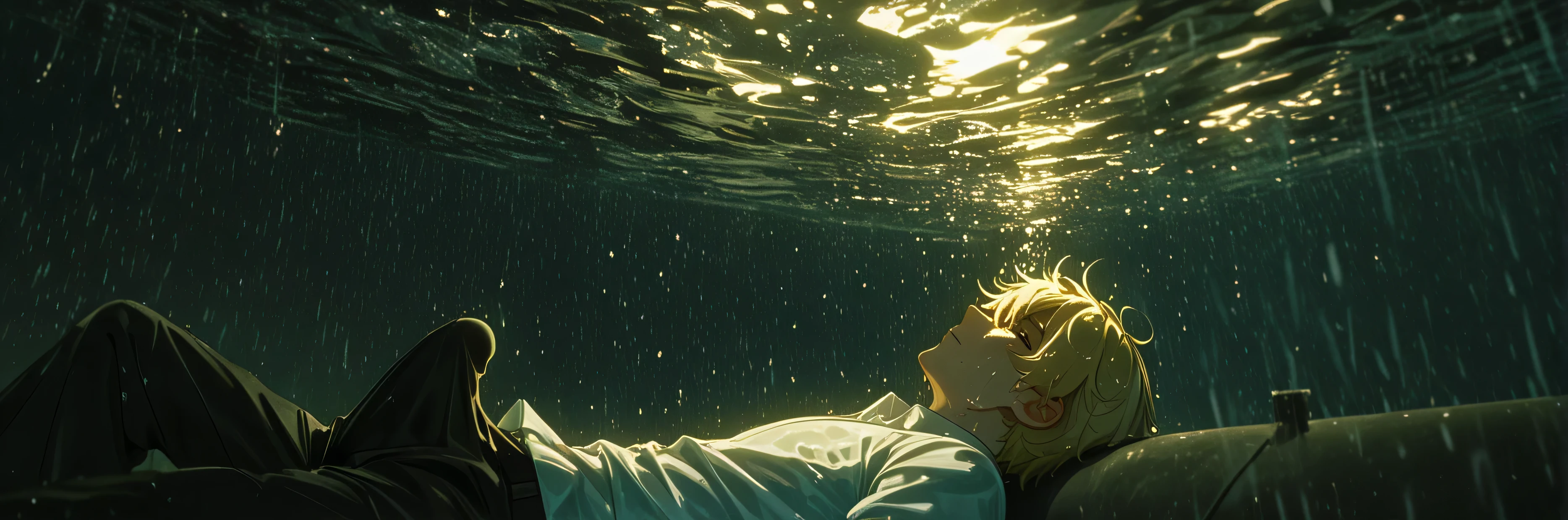 Meeting on a rainy night" - A homosexual couple is seen in the night rain. One of them is blond, de pele clara, with wet hair falling on their face, wearing a soaked white shirt that sticks to the body. the other is a man with dark and shiny skin underwater, with an intense and serene appearance, wearing a heavy partially open coat. a chuva cai forte, illuminated by old yellowed lights and reflections in street puddles. The moment his eyes meet, , , everything around seems to stop: the atmosphere carries the feeling of destiny, as if the The scene was the prelude to an inevitable romance. The background shows a partially dark city, , shadows and drops reflecting the emotion. cinematic, emocional, dramatic lighting, Estilo realista, clima íntimo e poético score_9,score_8_acima,score_7_acima, 2boy, Grabbing an erection under clothing, handsome 25-year-old male model grabbing another man's penis through his clothes, hyper detailed photograph, banheiro, cobertura, looking at the viewer, erotic look