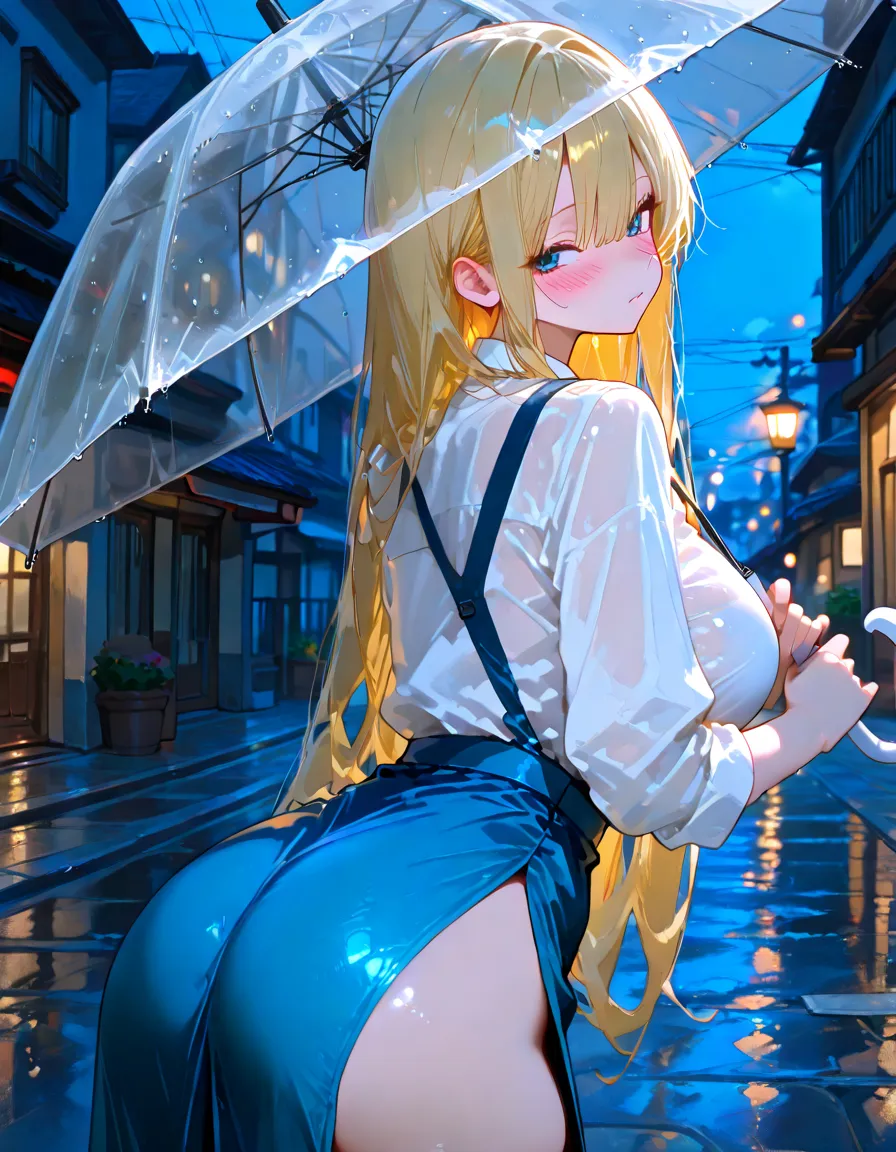 blonde wavy hair、cute anime face、thick thighs、8K、4k、highest quality、(High resolution:1.6)、noise reduction、((glowing green eyes、high detail eyes:1.5、Sweat、blush、open your mouth))、(SFW huge body:1.3)、(((model pose)))、(white calvin klein thong、high leg cut)、(sexy back view、arched back、T-back that digs into your butt:1.5、emphasize the buttocks)、beautiful hands、beautiful fingers、be the first to point out、nail、hide your arms、hide your hands、spread your hands