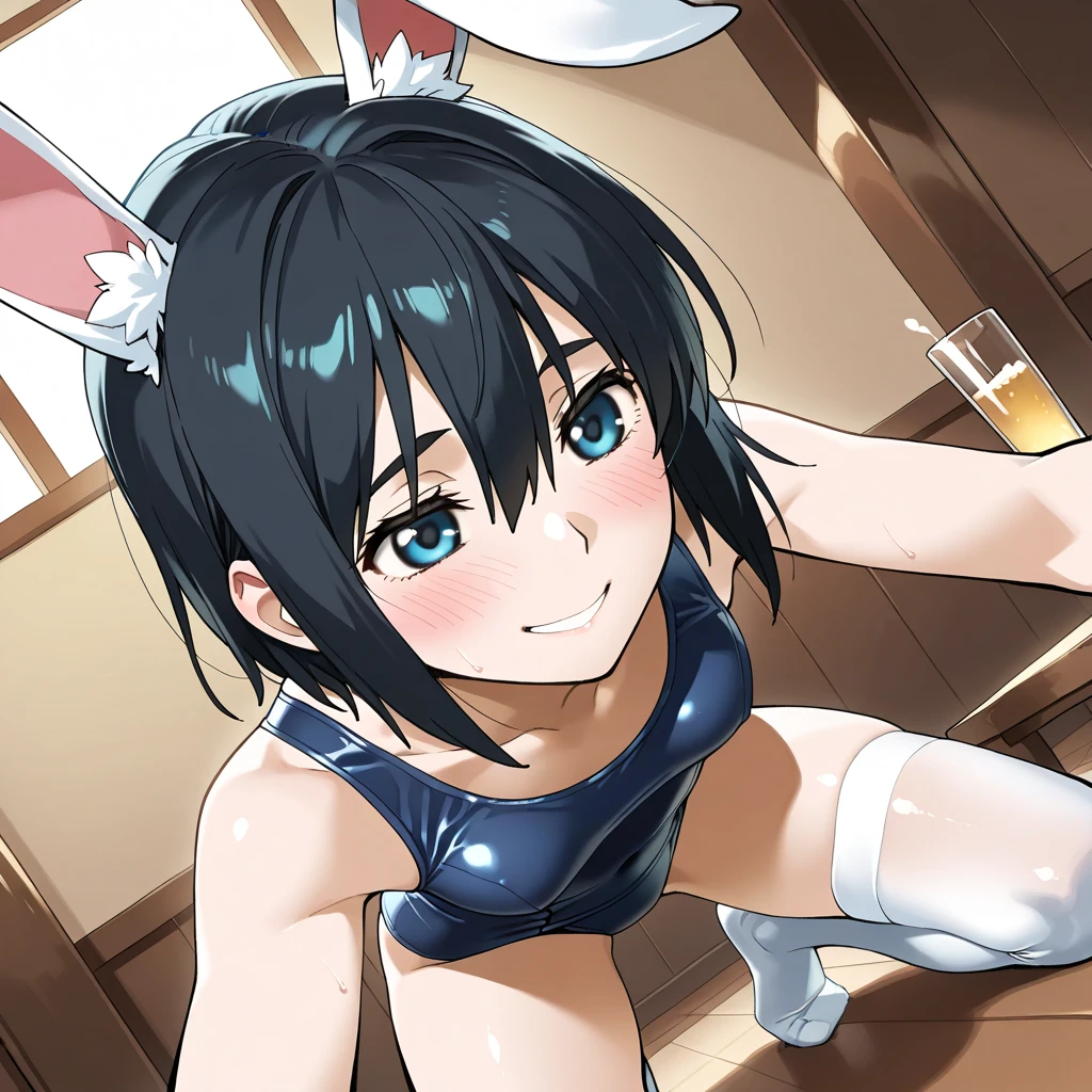 (((masterpiece))), ((Highest quality)), (Very detailed), ((High resolution)), ((8K)), ((Anatomically correct)), One very cute girl, Baby Face, (Big Breasts), Beautiful nipples, Short Hair, Braid, Brunette color hair, Letting down your bangs, (Short), (Petite), Charming smile, Emerald Eyes, Best moment, Delicate arms, Detailed skin texture, Intricate details, Very detailedな顔, Beautiful thighs, Beautiful curves, (Sweating), At the casino at night, (((Bunny girl))), ((Fake rabbit ears head dress)), heart, Embarrassed and shy, Love juice, Open your mouth, Drooling from the mouth,  An inviting gaze, Love your audience, Looking up, (Love juice), (Get on all fours), Wearing a collar,