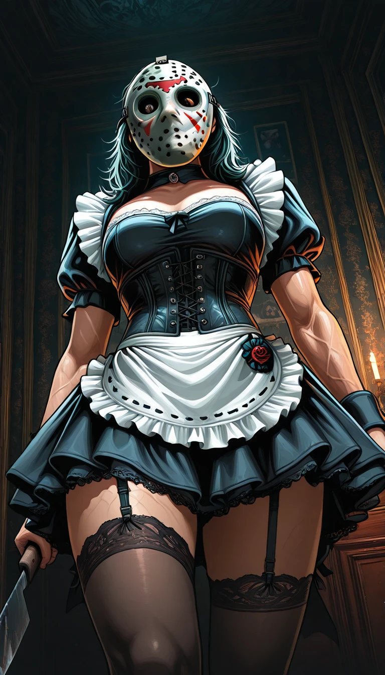 SFW, SLAVE FEMALE, Maid for sale. An African (very black skin) domestic worker for text "US dollar" full body, barefoot, standing straight symmetrical, huge boob(masterpiece, best quality:1.2), smirking smile, red blush, wet body, looking at viewer, hands on hips, twintails, twin drills, dress, blue pantyhose, striped pantyhose, Handcuffs on their hands, With a collar around the neck, slave catgirl ((black choker, chains, shackles on legs and armedroom background (bed, pillow, sheet)