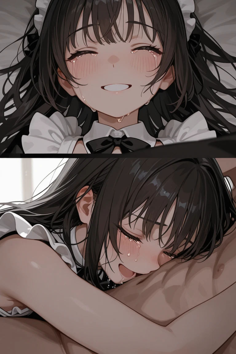 1man and 1woman having sex,mature seductive woman,doggystyle,rolling up eyes,flying heart-shapes,shaking effect,black hair,(happy),saliva,from above,