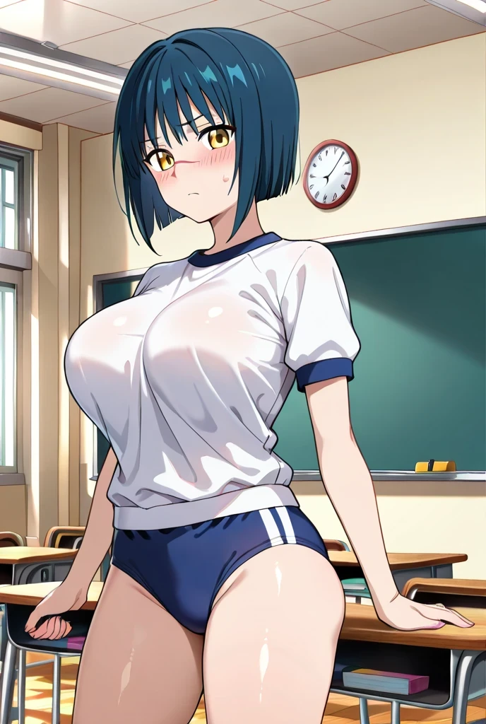 Masterpiece,Solo,1girl,Uzumaki Himawari,(Boruto),Big Breasts,Pussy,Perfect Body,Sexy Body Hot,High Quality,High Resolution,Photograph 16K,Blue Eyes,Black Hair,Beautiful,Beautiful Woman,Nude,Classroom Background 