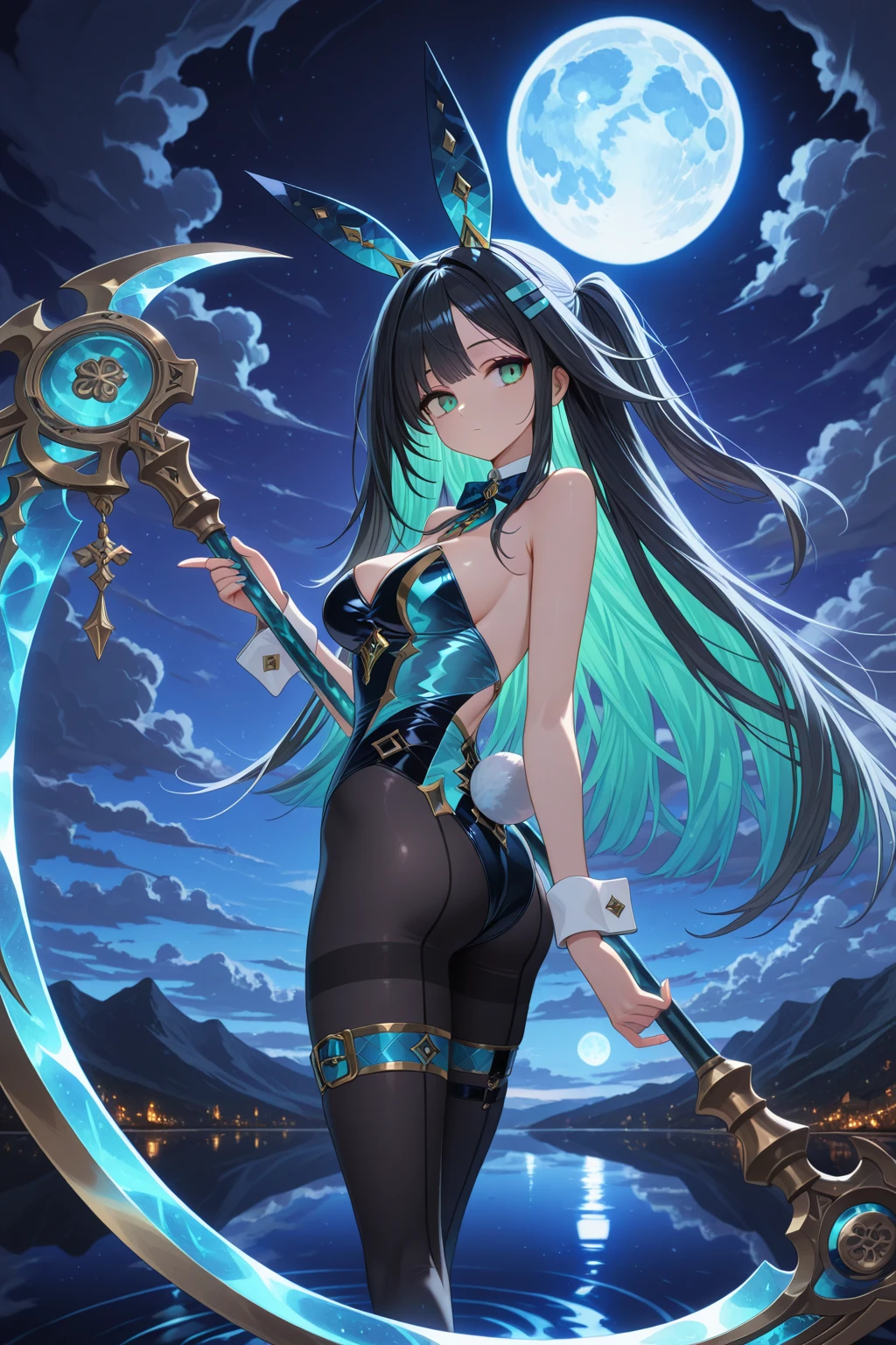 P. J. Lynch, Wolfgang Paalen, Surreal, mysterious, strange, fantastical, fantasy, Sci-fi, Japanese anime, miniskirt beautiful girl enjoying three-dimensional billiards in zero-gravity space, perfect body, stars in the night sky inside the glass dome, detailed masterpiece perspectives angles