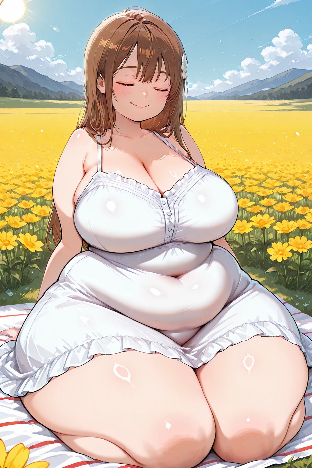 ((Masterpiece, best quality, high quality, highly detailed background)), ((hotel bedroom, (amusement park window view), blue sky:1.3, laying in bed:1.3, spread legs, spread pussy)), ((sento isuzu)), ((large breasts, pregnant:1.3, nude)), ((shy, smile, happy, closed mouth, blushing, looking at viewer, facing the viewer))