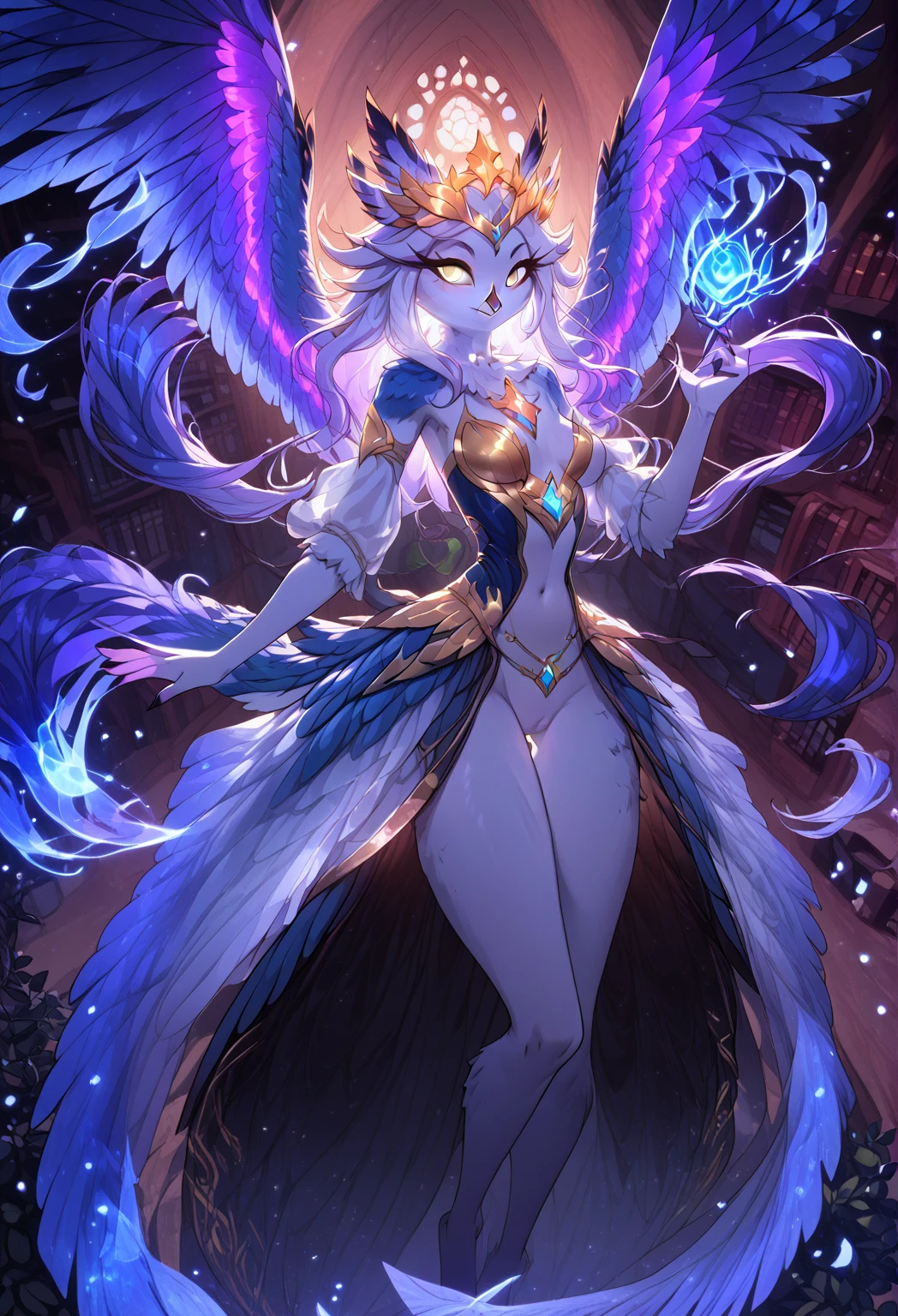 female kitsune, fox masterpiece, Of the highest quality, beautiful, majestic, purple lighting, bright