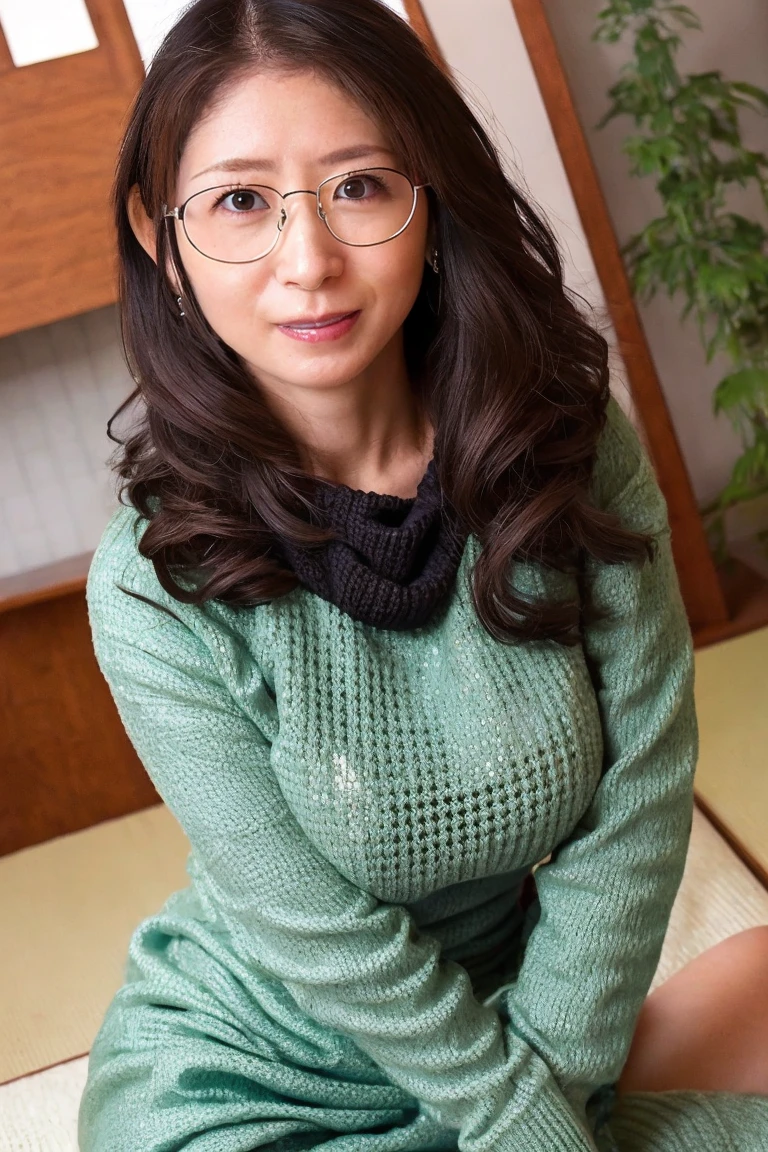 (Highest quality、masterpiece、8K、Best image quality、Hyperrealism、Award-winning works)、(Voluptuous body:1.1)、((Big Breasts:1.2))、The most elegant long wavy hairstyles、(Accentuate your body lines:1.1)、(Standing Elegantly:1.2)、(Strongly blurred background:1.2)、The most natural interior, Perfectly organized、(Beautiful skin that shines Very bright:1.4)、(Very bright:1.4)、walk gracefully down the aisle、The best smile he had when he saw me、Upper body photo、Accurate anatomy、Big Breasts、Accentuate your body lines、Perfect Makeup、Long eyelashes、Bright lipstick、Beautiful glossy lips、Ultra-high resolution glossy skin、Ultra-high resolution, Glowing Skin、Ultra-high resolutionの光沢のある唇、(Ultra-high resolution)、(beautiful teeth:1.1)、(Classy glasses:1.1)