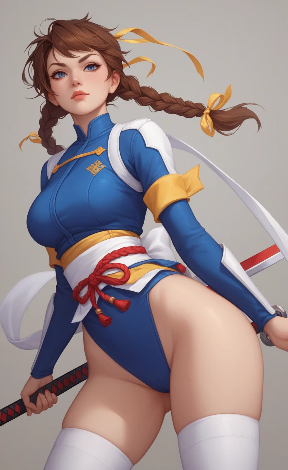 a close up of a person in a tight suit with a red hair, cutesexyrobutts, character is in her natural pose, character from king of fighters, extremely detailed artgerm, fighting game character, by Russell Dongjun Lu, photorealistic anime girl render, character posing for concept art, lovely brigitte from overwatch, full body cgsociety, character posing