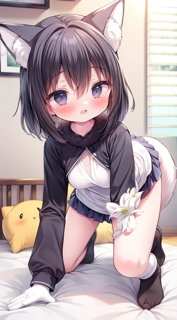 Cute beautiful girl、naked、Shocked, crying, blushing、shout、Bouncing breasts、Short Gothic Lolita、anus、Wavy Hair、Put out the bottom,