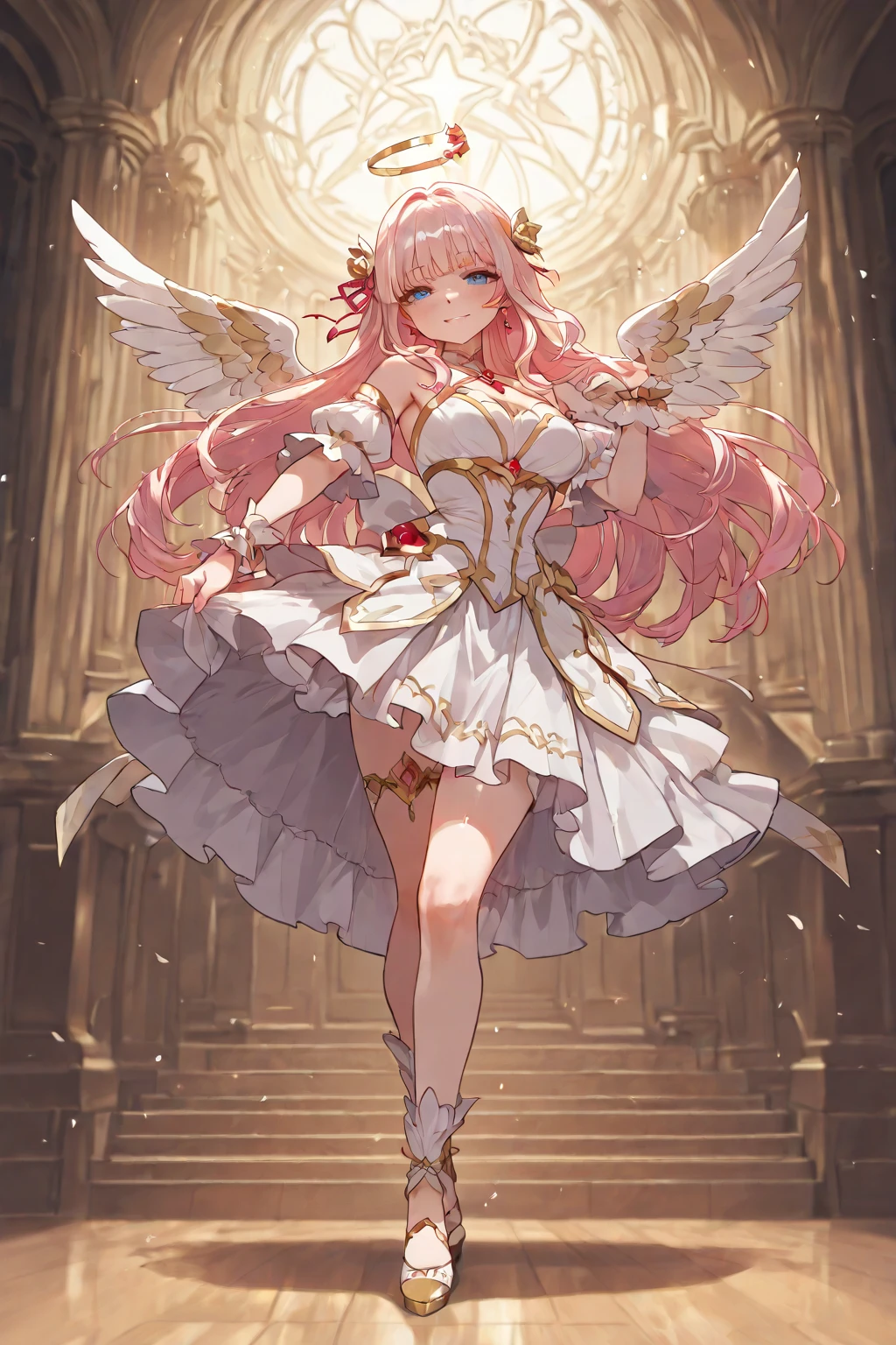 criin, 

criin, 1girl, bangs, column, criin, crown, crystal earrings, crystal wings, dress, earrings, game cg, gem, high heels, highres, jewelry, krista (shining nikki), lavender dress, long hair, necklace, official art, pillar, platform footwear, platform heels, rain, ring, ruins, see-through, see-through skirt, shining nikki, skirt, solo, thighhighs, transparent wings

, ((masterpiece)),  <lora:criin_offset:1>