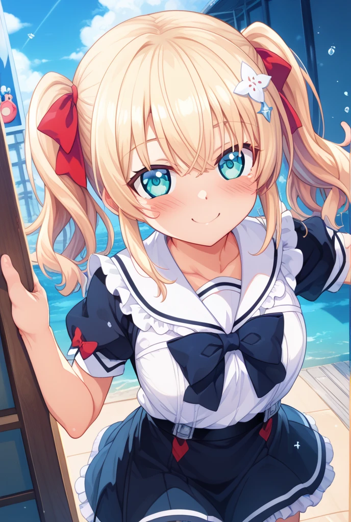 highest quality、High resolution、Detailed Background、(Beautiful face in every detail:1.4)、Anatomically correct、(Detailed facial expressions)、(Detailed eyes:1.2)、(Detailed eyes:1.2)、Teenage beauty、(Highly detailed face:1.4)、Light color hair、Braided twin tails、Braided Bob、Braided Ponytail、well-groomed eyebrows、Perfect body line、Attractive thighs、Cute colored sailor dress、White Stockings、School classroom、Fit on one screen、
(A beautiful girl flipping up her skirt with an innocent smile:1.5)、
Thighs from below、Zoom in on thighs at a low angle、Ultra close-up shot of thighs from below