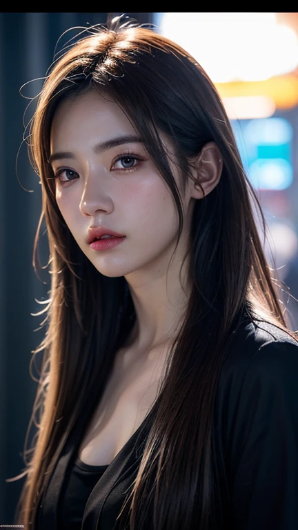 Hyperrealist portrait of female, fantasy art, photo realistic, dynamic lighting, artstation, poster, volumetric lighting, very detailed faces, 4 k, award winning, 1girl, in the dark, deep shadow, low key,(official clothing:1.4) ,long hair