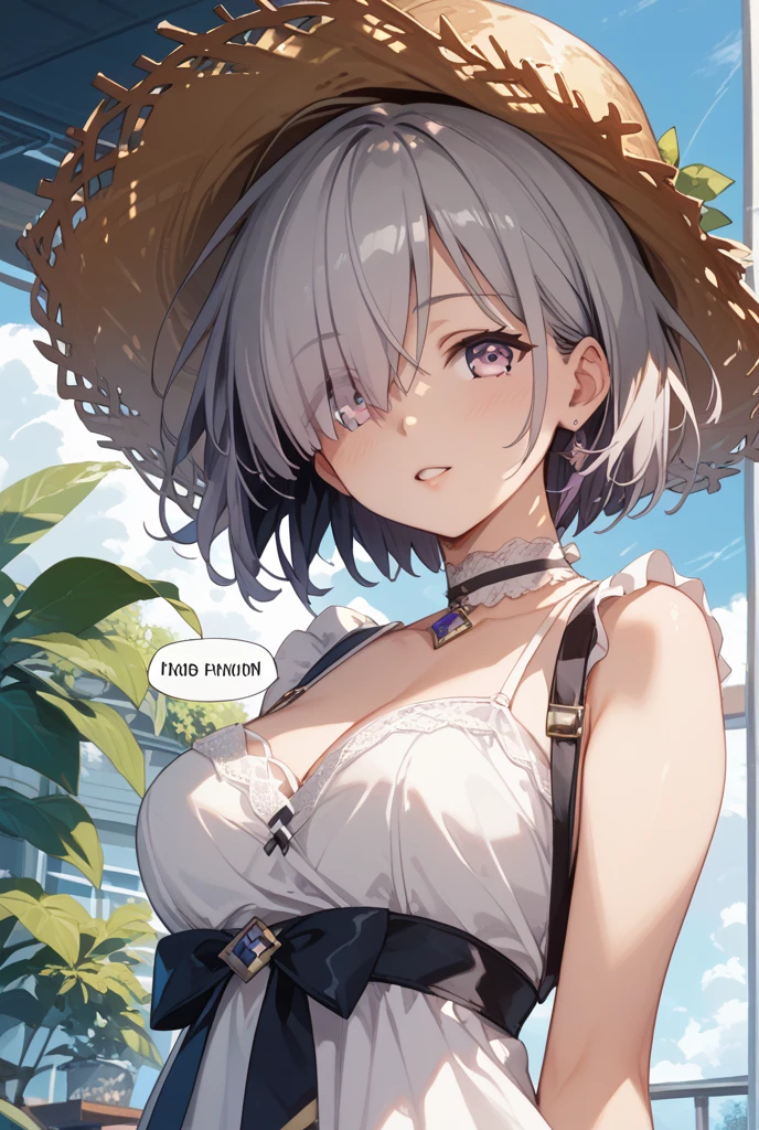 NSFW, Cow print bikini, Cowbell,On all fours、doghouse、 farm、Elementary school girl、7-year-old girl,Transparent pink short hair、Big Mouth、Very beautiful and Shining Eyes、Shining Eyes、1 girl、Large Breasts