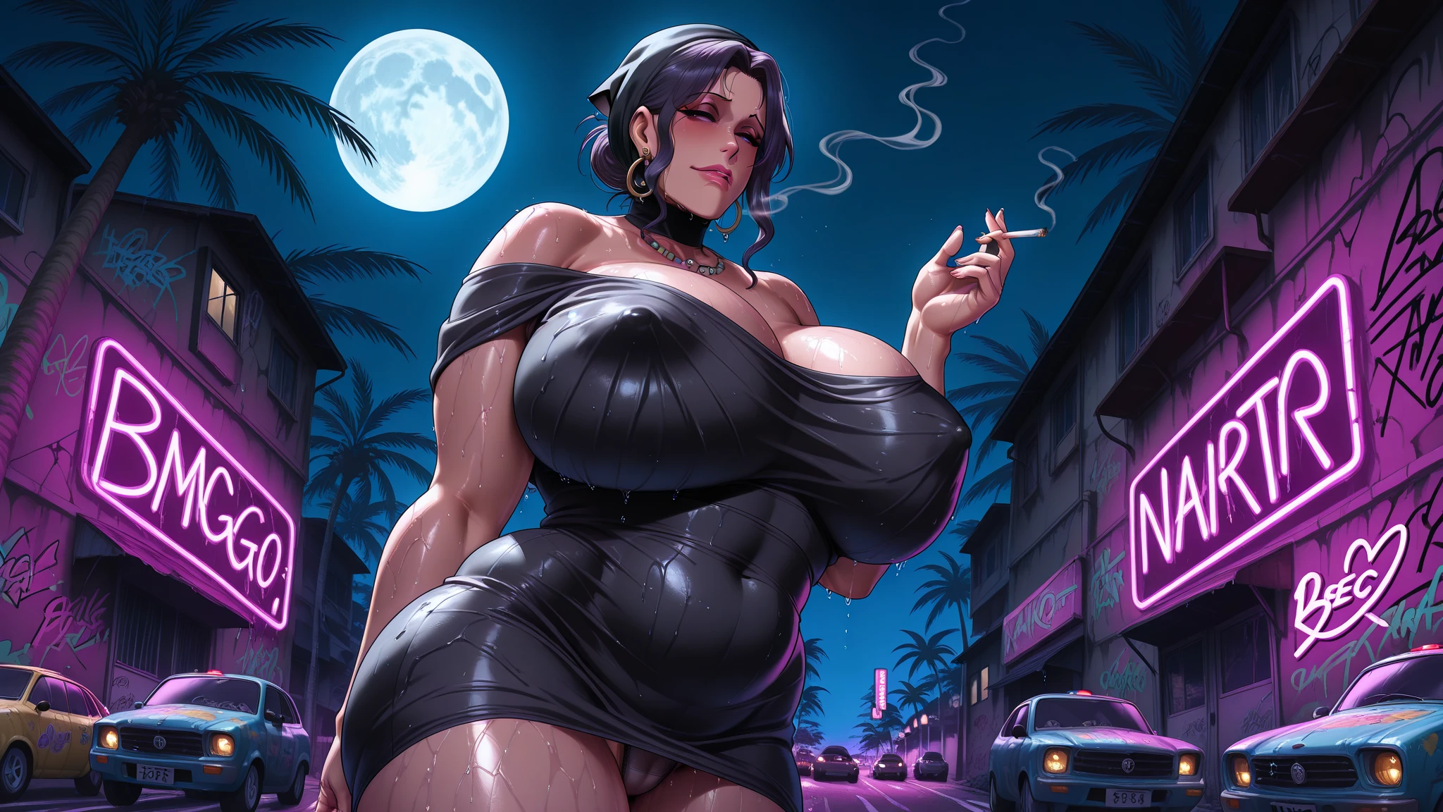 (best quality,4k,8k,highres,masterpiece:1.2),ultra-detailed,(realistic,photorealistic,photo-realistic:1.37),portraits,strong woman, backdrop plain walls covered in delicately penned love poetry using an artsy font,sensual,exotic beauty,sunken cheeks,sparkling eyes,tanned skin,perfectly symmetrical face,flowing long hair,(elegant,gorgeous:1.1) facial features,expressive eyebrows,full red lips,slim figure,(graceful,female,alluring:1.1),smooth sun-kissed skin,(young,women,feminine,classy:1.1),(beautiful,attractive,striking:1.1) Asian woman,(black,dark,obsidian:1.1) almond-shaped eyes,powerful gaze,(captivating,sexy:1.1) aura,playful expression,(fascinating,charming,seductive:1.1) smile,(fierce,tantalizing,hot:1.07) body language,(shapely,curvy:1.1) physique,(athletic,fit:1.08) arms,toned thighs,(lush,glossy:1.1) hair,(fancy,elegant:1.1) hairstyle,(long,flowing,wavy:1.1) locks,(enthralling,captivating,breathtaking:1.1) pose,(confident,sensual,alluring:1.1) looking back over her shoulder, her back to viewer, (sexy,stylish:1.1) tiny bikini,(exquisite,stunning,golden:1.1) swimsuit,(delicate,artistic:1.1) love poems inscribed on her back,(artsy,fancy:1.1) font,(mystery,romance:1.1) vibes,secrets revealed, backdrop plain walls covered in delicately penned love poetry using an artsy font, (striking,vibrant:1.1) colors,serene atmosphere,sunset lighting,soft breeze,intimate moment, her back to the viewer