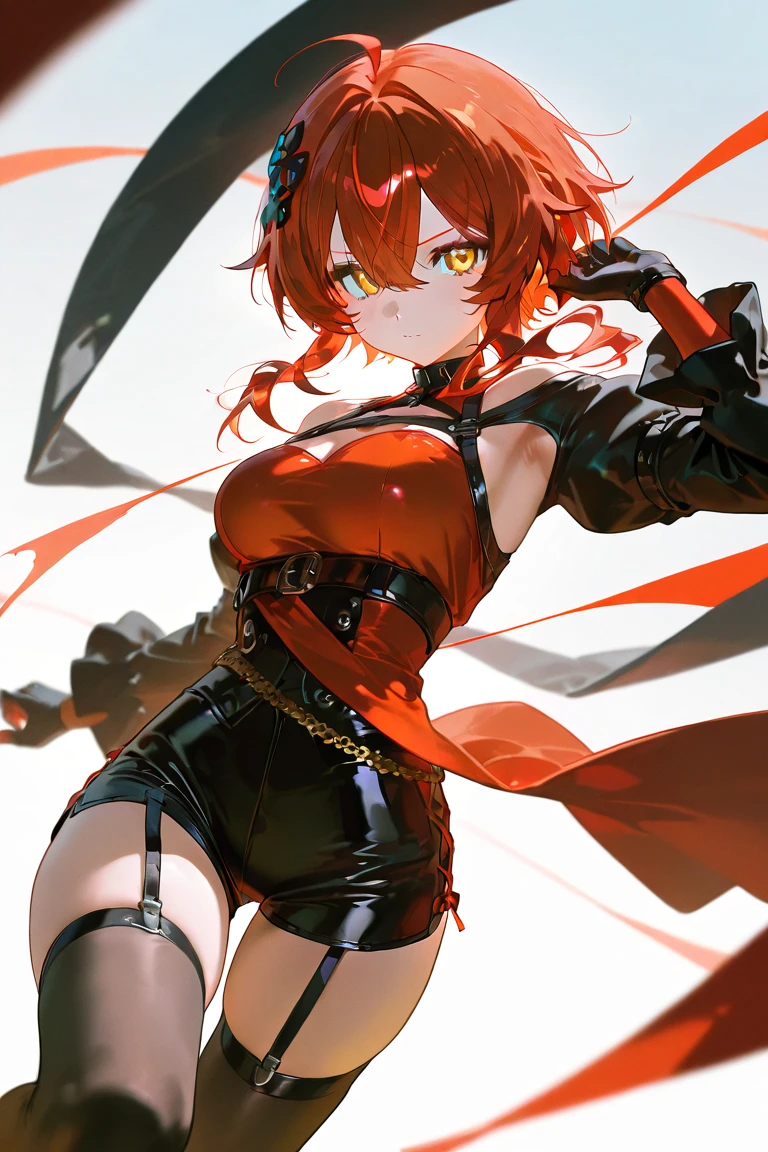 Kasane Teto,Red Hair,Vertical Roll,Short Hair