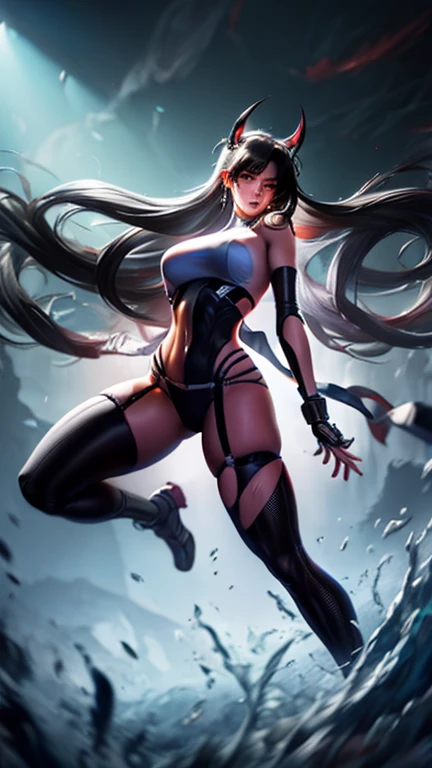 Create a highly detailed image of Psylocke from Marvel Comics, featuring her toned, bodybuilding body. She is wearing a black swimsuit and has a long purple sash tied around her waist. Its arms and legs have black bands. The scene should portray her in a dynamic pose, showing off her muscular, athletic physique. The background should be subtle but suggest a futuristic or mystical setting, ensuring the focus remains on Psylocke. Use vibrant colors and sharp details to reflect the Marvel Comics style.