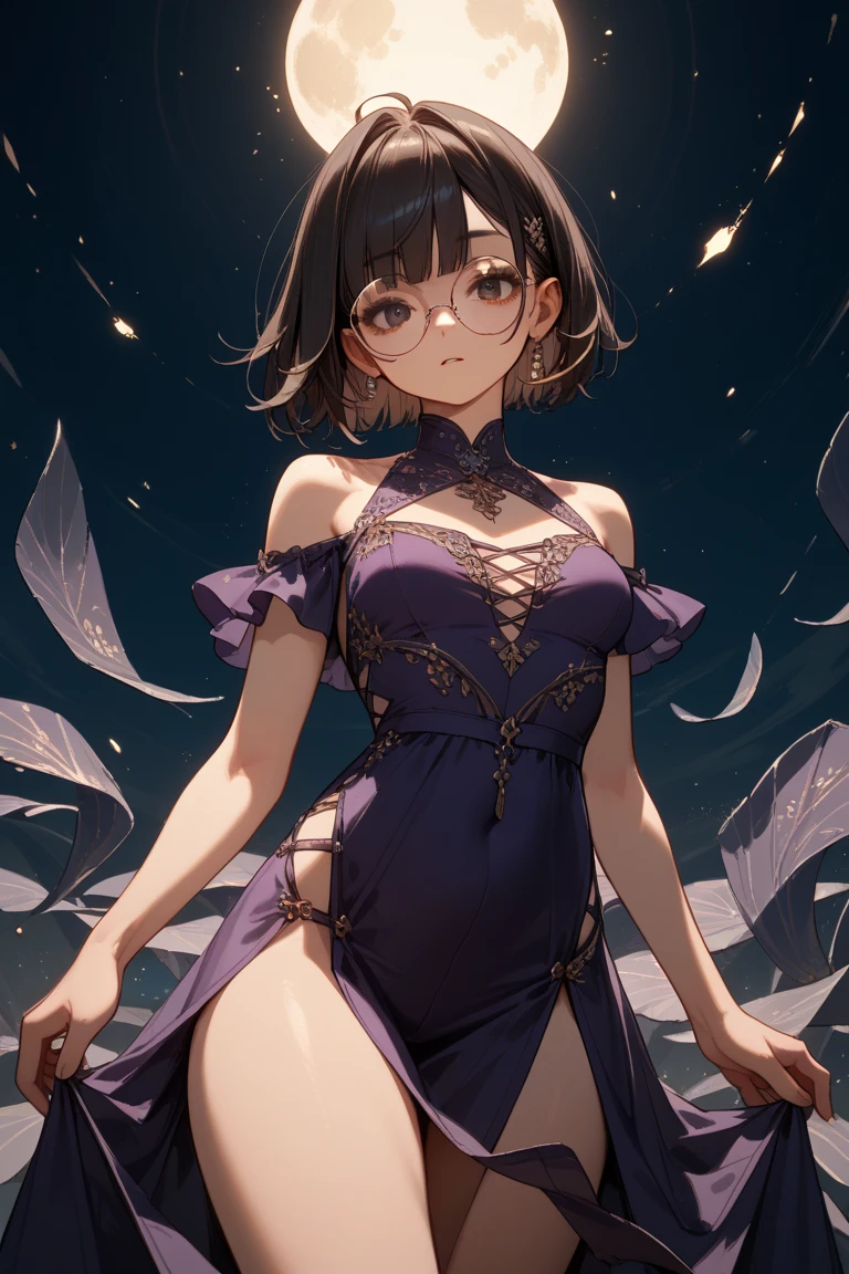 眼下に深夜の東京の夜景を一望できる高層ビルの屋上でMasturbationをするMasturbationしているnakedの少女、She has dark brown hair in a lob and short bob with sapphire jewelry.、A few star creams、Beautiful starry sky、Beautiful night view、、Small breasts、Small breasts、全naked、naked、Masturbation、Masturbation、She has pubic hair、She has hair between her legs. She is seducing me with her legs spread in an M-shape.、She has climaxed and has her eyes closed、Climax face、A face with an open mouth、She is not wearing anything、R-18 illustration、
