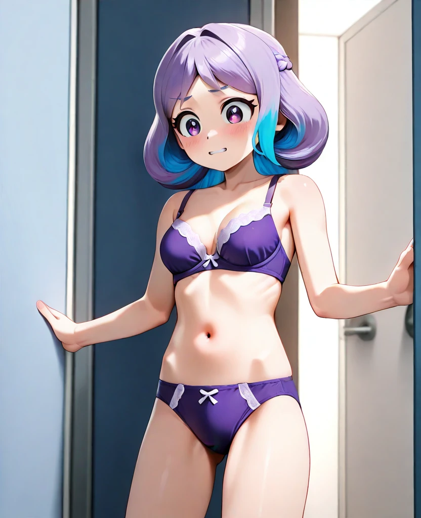 realisitic、top-quality、女の子 1 人、18year old、Fancy Color Hair、piercings、Shy face、Fancy underwear、beautiful boob 、selfee、Nyan Nyan Pose、hotels room、Particles of light、profetional lighting