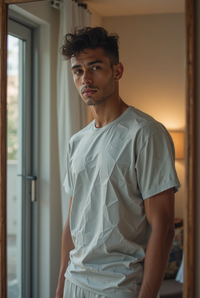 a close up of a man in a blank shirt and black pant, wearing a dark shirt and jeans, navy shirt, wearing in shirt, black shirt, edited, blue shirt, wearing a black shirt, collared shirt, front side, button up shirt, decorative dark blue clothing, attractive and good looking, fully body portrait, full body model, in a beautiful garden