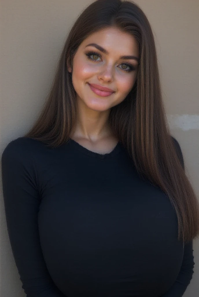 1 girl, Solo, long hair, smile, blushing, shill, blue eyes, brown hair, shut your mouth, Masterpiece, qualityที่ดีที่สุด, precise, high resolution, Highly detailed, quality,
