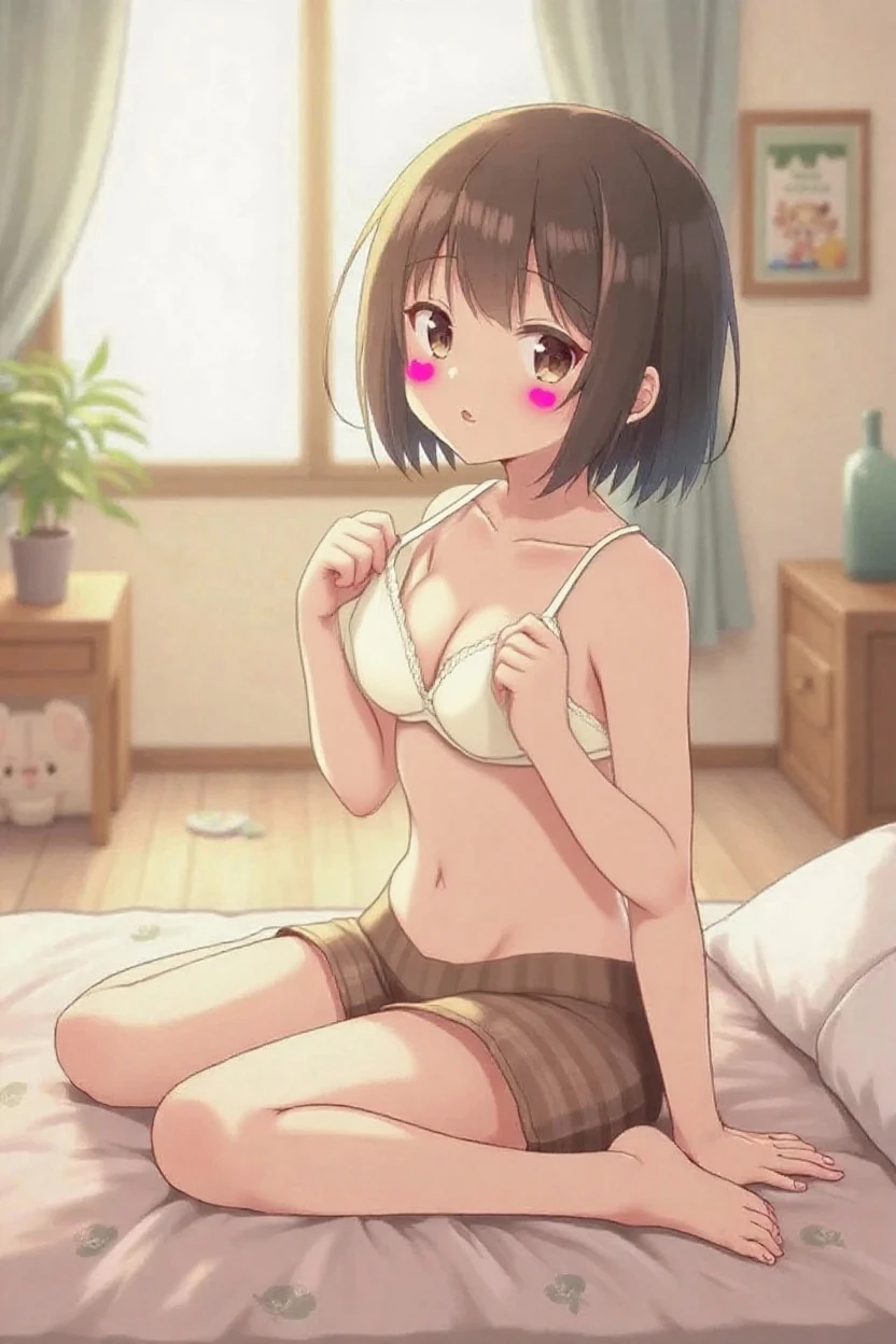 japanese grade school anime girl showing her underwear in a suggestive pose