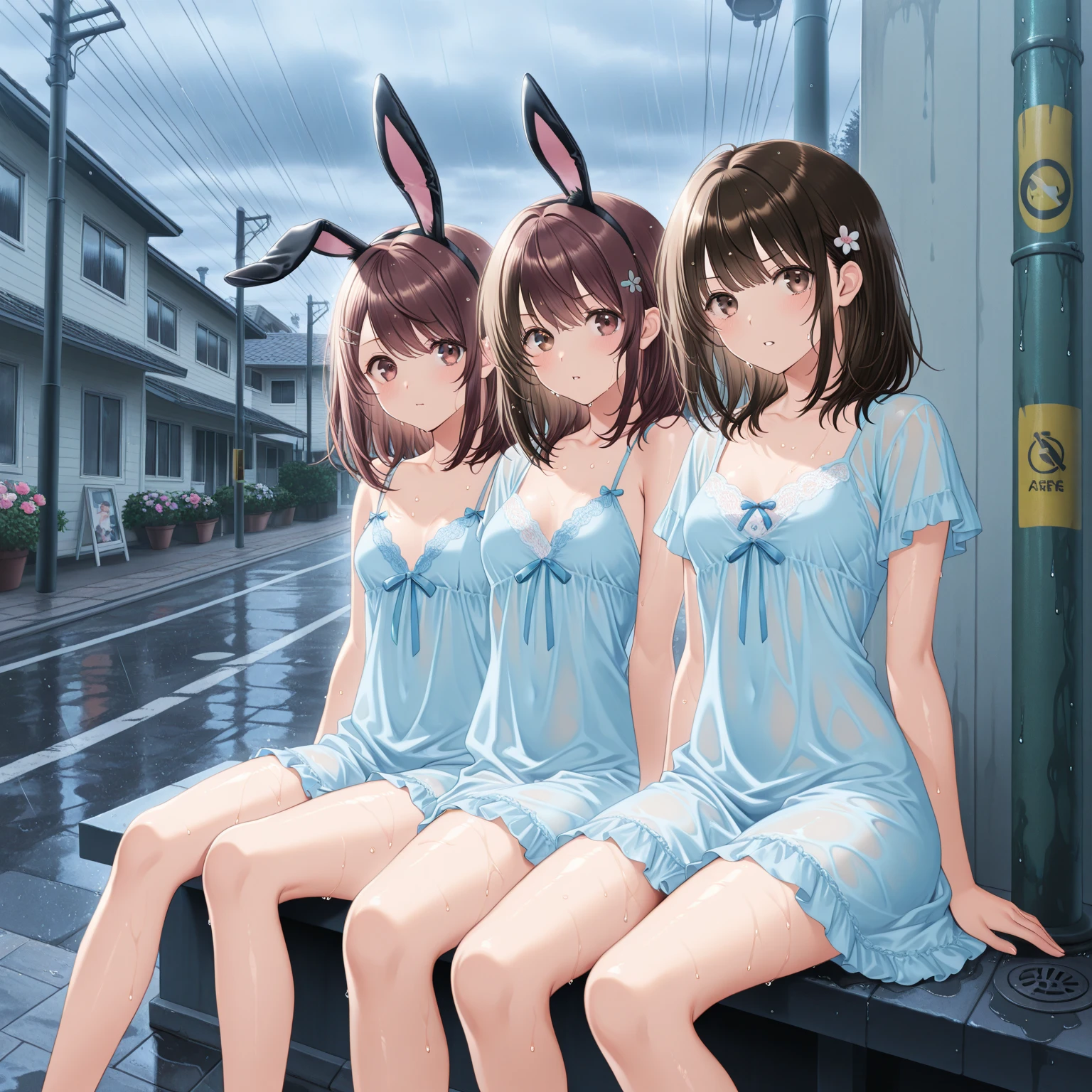 Highest quality,masterpiece,motor Show,Two supermodels,smile,Completely naked,Nipples,Dark hair color,pubic hair