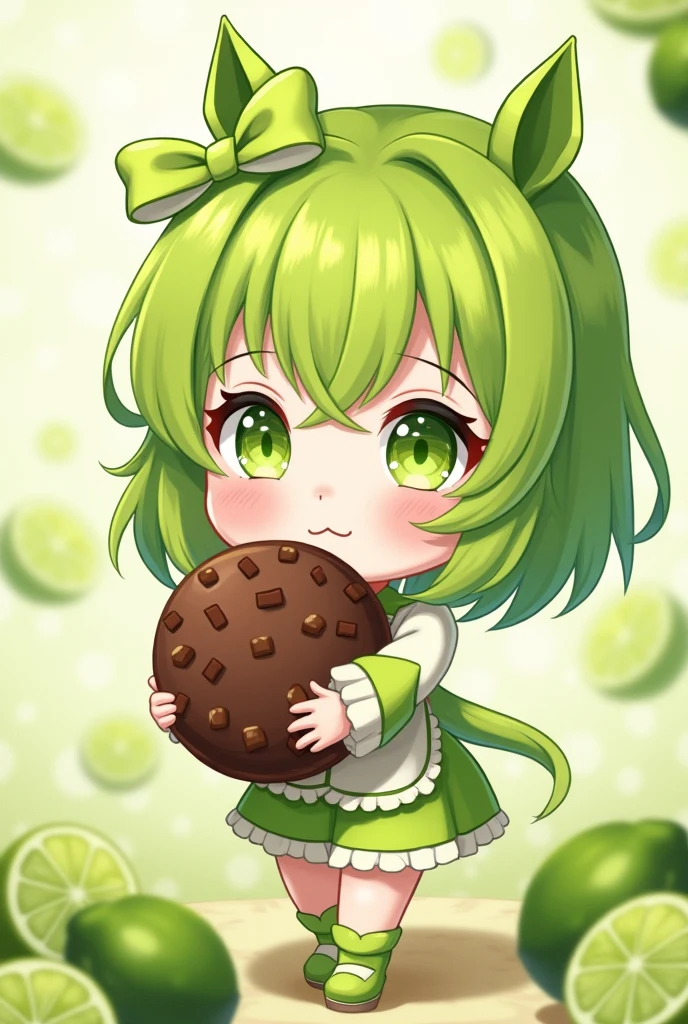 Chocolate chip cookie eating slime