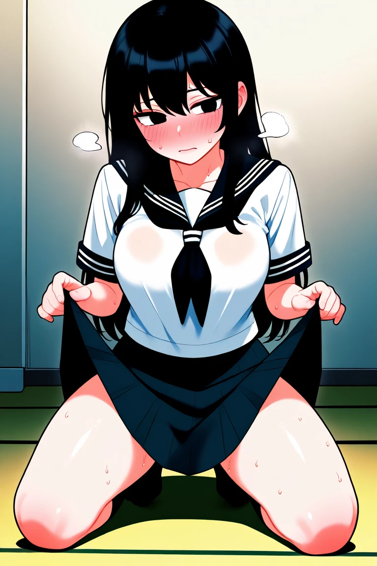 Luffy having sex with homura dark skin blue eyes black hair ponytail hot busty girl homura pussy juice reverse rape sex shirt elevator skirt elevator solo focus stitched straight Luffy teen teen_teen boy_teenage girl_teen boy_teen girl vaginal underwear_young penetration