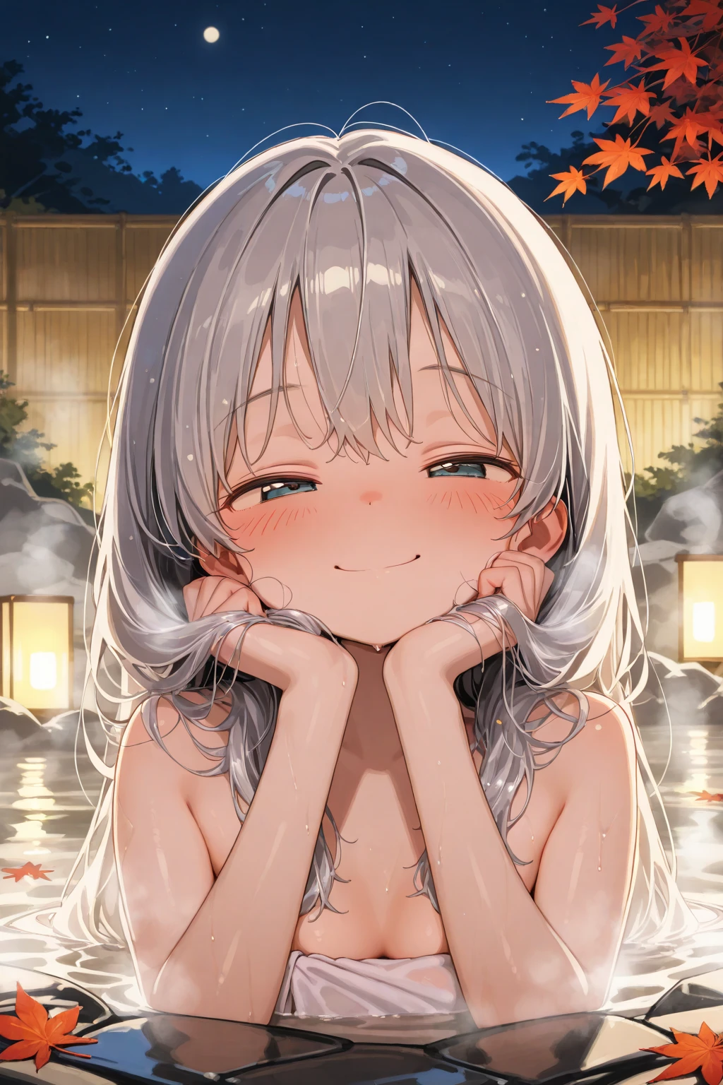 (Best quality, 8k, 32k, Masterpiece, UHD,:1.2),RAW, 1girl,ultra cute , natural lighting,transparent shining eyes, 20yo ,fair complexion ,flushed face, dynamic Lighting, Gray Eyes　, pleasure, Resignation, dear, sorrow, destiny, Calm expression, bathhouse, Warm background, full_Nude, Completely naked, (((full body portrait))), bare foot, nsfw, wearing jewelry,From the Front