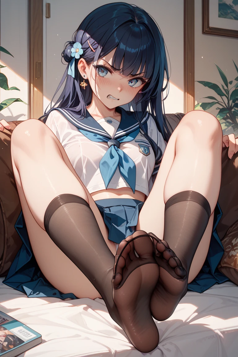 Smaller chest、Eyes closed、Open your mouth wide、red blush、School Uniforms、opening legs、girl with、a large amount of semen、White liquid smeared、Vaginal ejaculation、sexual fluids