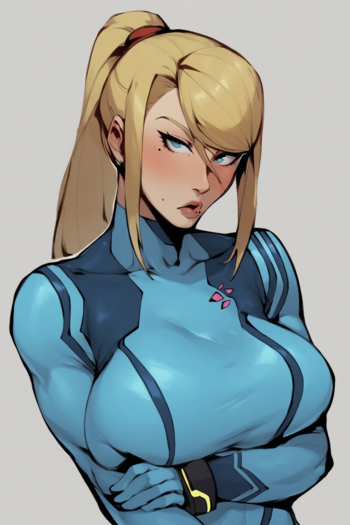 score_9, score_8_up, score_7_up, score_6_up,
BREAK
1girl, blonde hair, sidecut, short hair, blue eyes, cowboy shot, blue latex bodysuit, cassie cage, (blue pants,:1.2)
<lora:woman_consistency_v2-loha-000500:0.4>