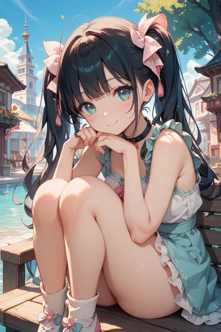 1girl, 独奏, (show off underwear: 1.4), ass pov, (light blue underwear: 1.2), masterpiece, best quality, absurdres, long hair, (shiny skin: 1.2), close up nether region, sunshine, (squatting: 1.2), summer Please draw a stylish girl in costume. She's wearing a light sundress and sandals, and is wearing a wide-brimmed hat. Express the relaxed summer vibe with clear skies and gentle waves on the beach in the background.Realistic Flesh,The bite is clear,Stylish hairstyle,Curly hair,Backlight,Shiny Hair,