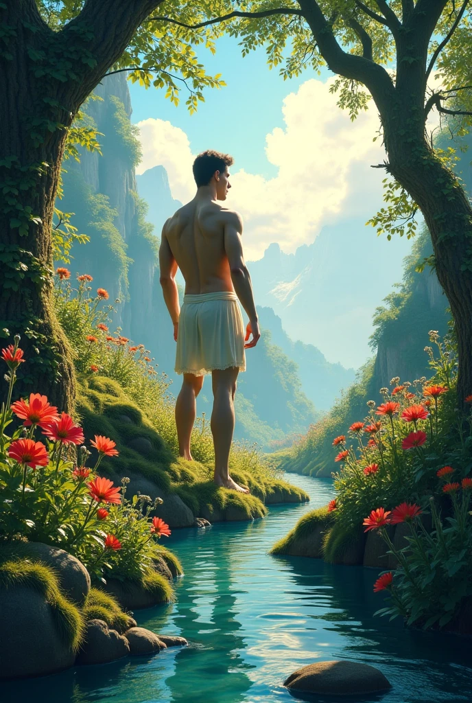 1boy, full body shot, full body angle visible face detail, face detail, arms detail, body detail, legs detail, feets detail, hands detail, slender body, soft thin face, standing in dynamic pose, very long hair, light blonde, curly hair, wearing slip underwear, sneakers, white socks, museun, fountain, white doves, illuminated, daytime, colorful spring flowers, dramatic lighting, full body, body hairless, dominating, white or white skin, boy soft face, gighly light, highly detailed, looking at the audience, photography, detailed skin, real person, crazy detail, hype maximization, lighting complex detail , Highly detailed, Digital painting, artstation, concept art, smooth, sharp focus, illustration, Unreal Engine 5, art by Ross Tran and Greg Rutkowski and Alphonse Mucha, Show men only .8k Ultra HD, dslr, dim lighting, high quality, film grain, Fujifilm XT3, 2-person, two-person model. hype surrealism, hype surrealism, by Shen Quan, perfect body, beautiful young male model, an attractive man 18-2 aesthetic, Sunshine sports student, asianboy, bulgej8, Noosphere, fantasy dark, light and cold aesthetics,