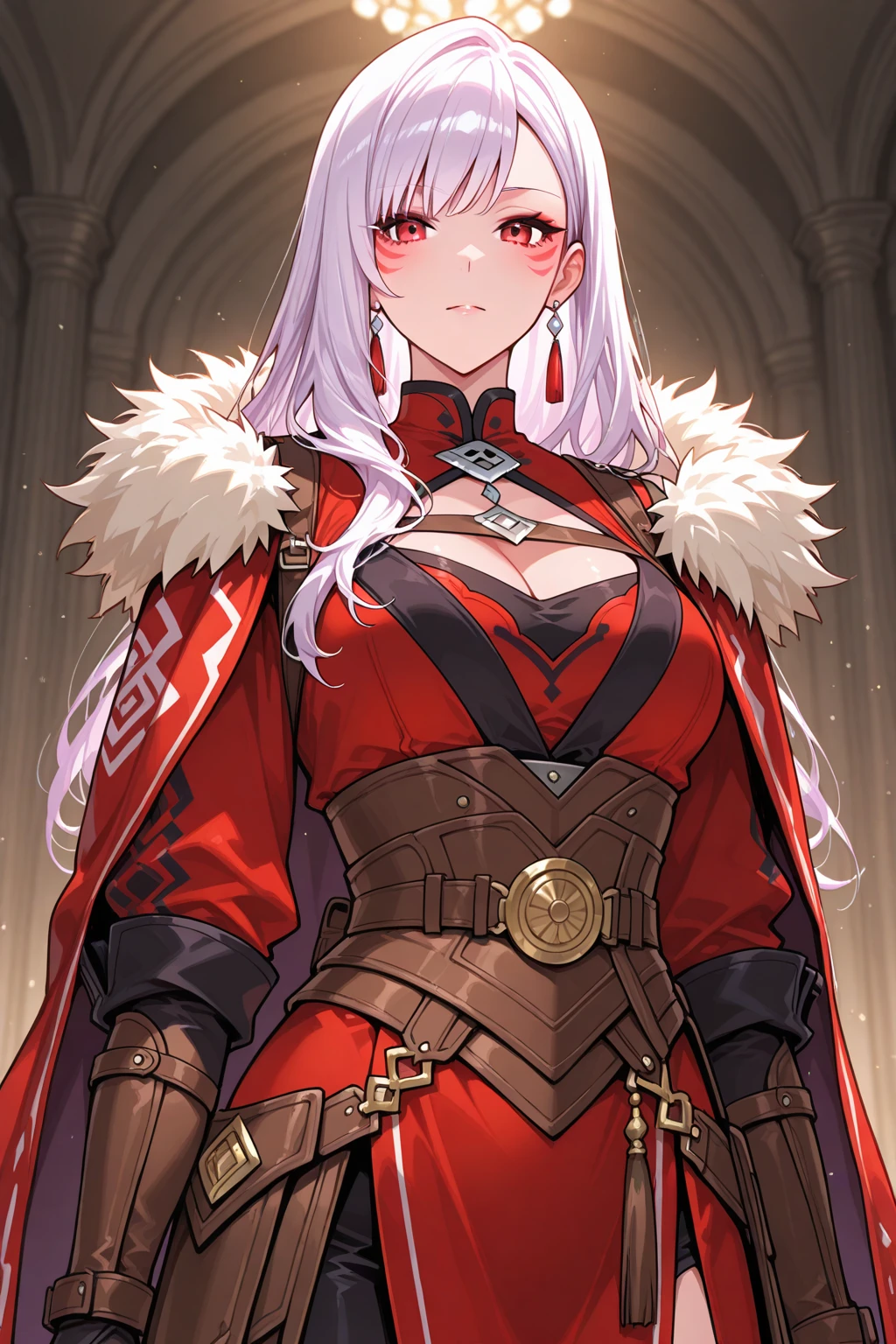 Black-haired woman, Amazing character art, (Silver Knight Armor:1.3 ),((Pure white background)), 3d rendering character art 8k, Beautiful female knight, 2. 5D CGI Anime Fantasy Artwork, Detailed digital anime art, Photorealistic Anime Girl Rendering, Very nice work of art, Fan Art Best Art Station, (Red velvet long cape),(Stretch your open hand forward:1.3), (Hands on hips),(on stage:1.2),((From below)),Eyes looking into the distance,(A female general gives orders to her soldiers:1.3),Muscular,(samurai:1.2)