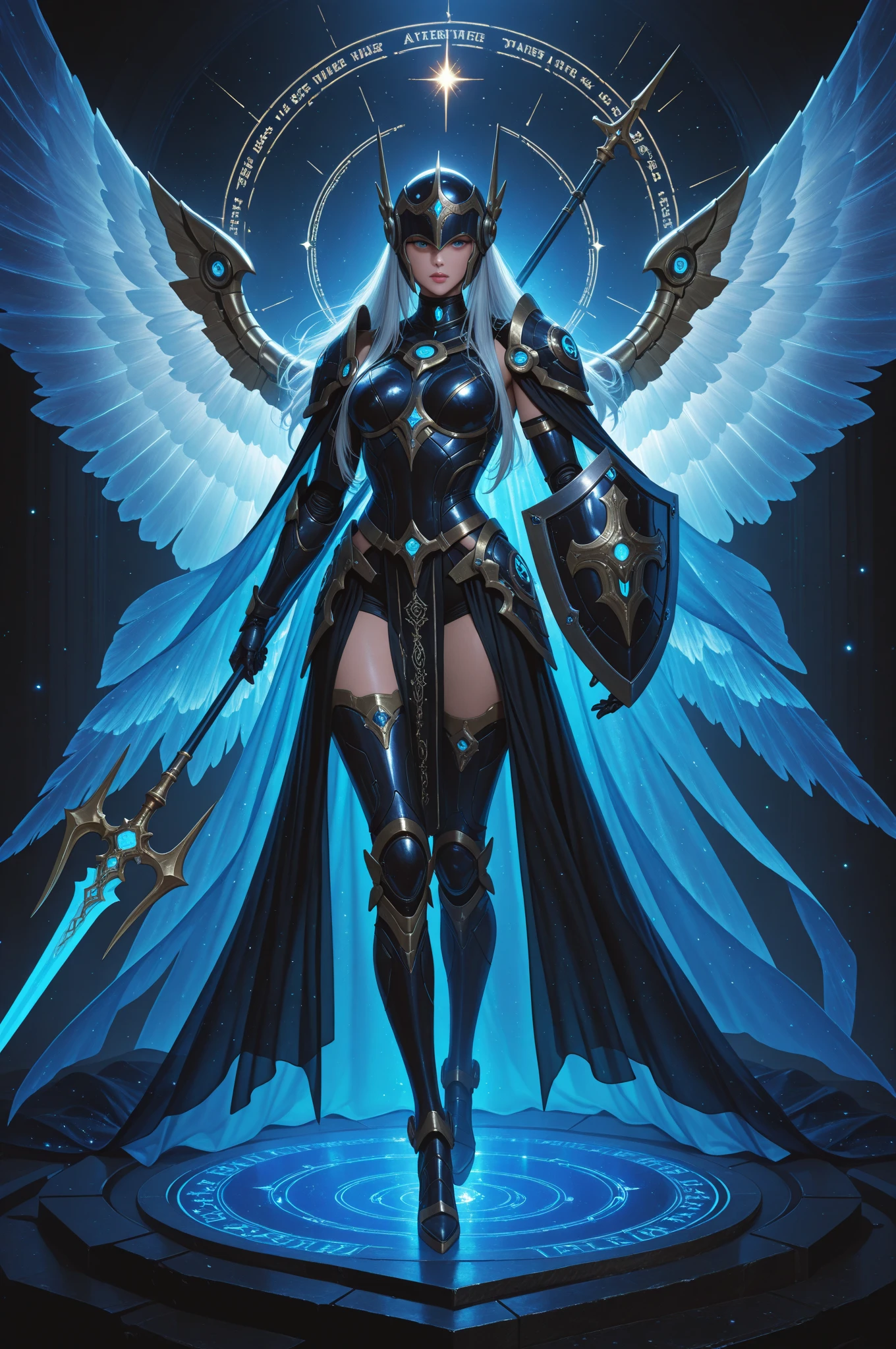 nijistyle,rfktr_technotrex,cyberpunk (sorceress, futuristic angelic wings on her back, She's dramatically standing seductively and Alluring. Sensual. Her outfit is very sexy and showing a lot revealing, She's holding a fire energy sword. :1.2)  wearing armor, robes, cape, blend fantasy and science fiction together, techno-mancer inspired by D&D, Shadowrun, forgotten realms,  art inspired by balder's gate 3 art, wlop, dramatic low lens facing up. Full body portrait. Luminous. Techno cyberpunk futuristicinematic background. 4k, 8k. UHD, intricately detailed. Greasy skin. Realistic color. Bold and vivid colors. Fine line quality.