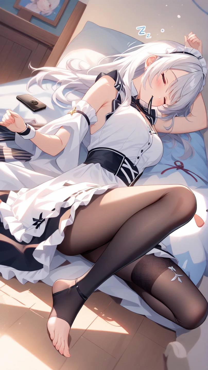 (masterpiece, best quality:1.2), 1girl, lie on the ground,Cocked buttocks,looking at viewert,top-down_bottom-up,White lace tube top dress