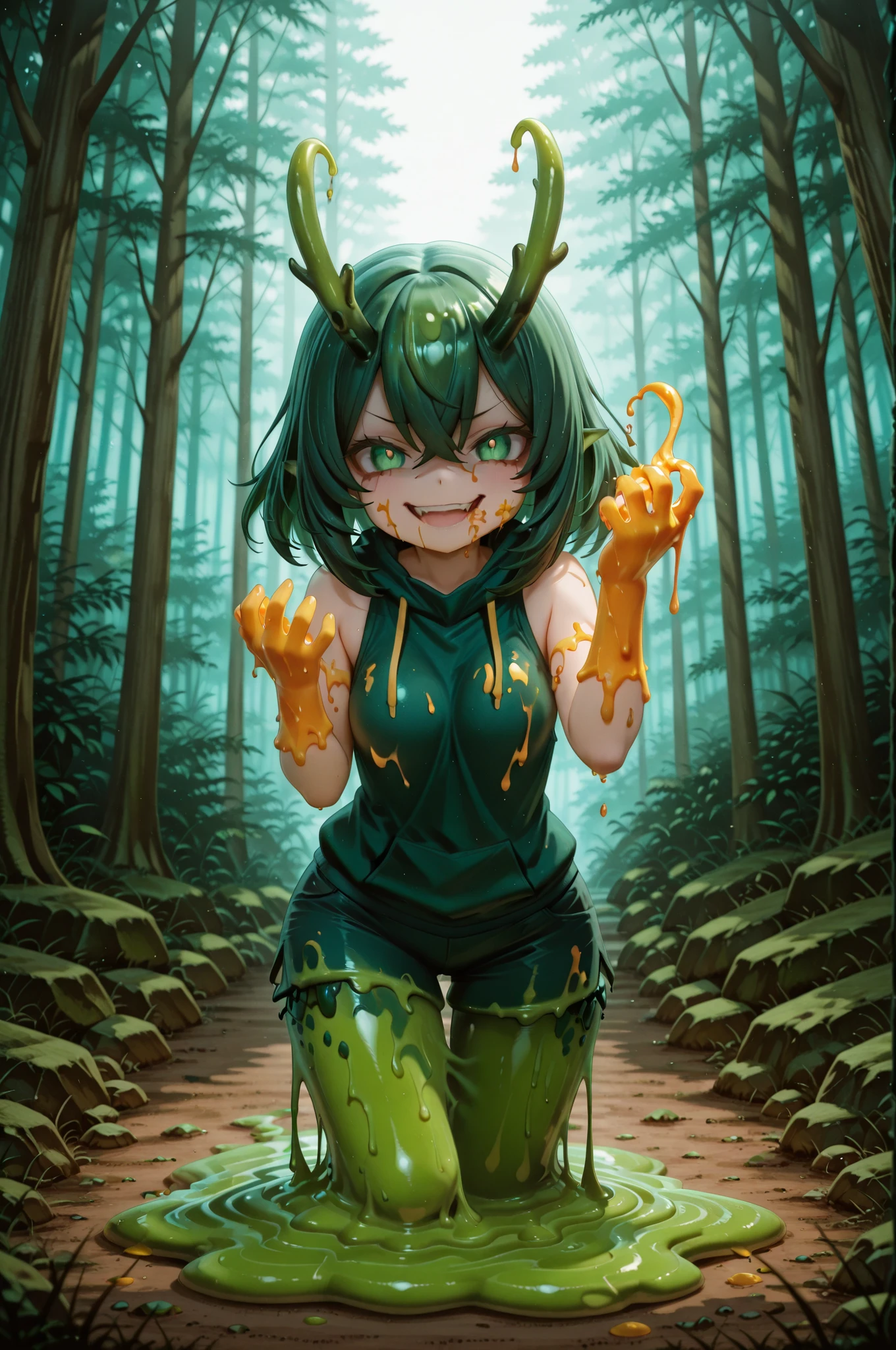 ((anthro grasshopper,green grasshopper fur, grasshopper body, grasshopper wings, grasshopper antennae, grasshopper belly,big grasshopper butt, grasshopper legs, grasshopper hands,pregnant)),((the grasshopper is laying eggs by butt)),nude,out of tongue,((feel her orgasm)),((ultra high quality))
