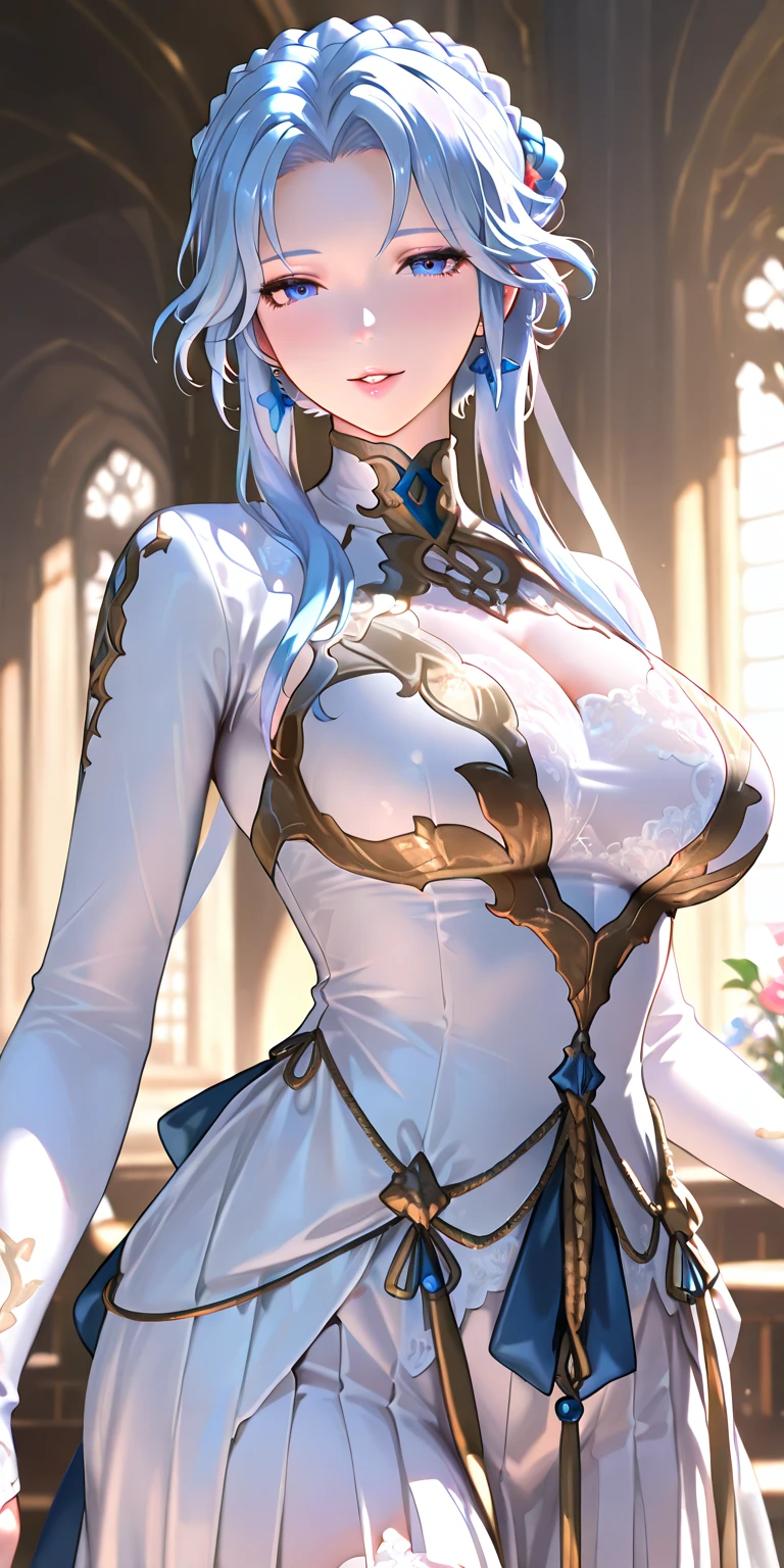 Anxious woman in white dress sitting on windowsill, Japanese cartoon goddes, 8K high quality detail art, Fan Art Best Art Station, Very detailed ArtGerm, Fair and shiny skin, Popular topics on cgstation, goddes. extremly high detail, pale milky white porcelain skin, detailed digital Japanese cartoon art, finely detailled. Japanese cartoon. tentaculata, finely detailled. Japanese cartoon