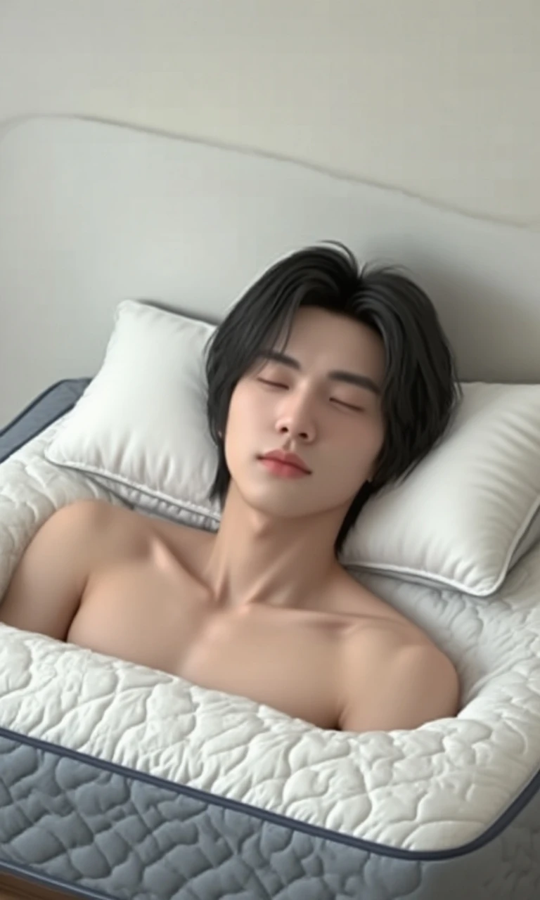 there is a man with a tattoo on his chest laying in bed, realism artstyle, asian male, inspired by Xiao Yuncong, twink, profile pic, photorealistic!!!!!!! art style, loong, ruan cute vtuber, handsome japanese demon boy, artwork in the style of guweiz, perfect face and boy, with very highly detailed face