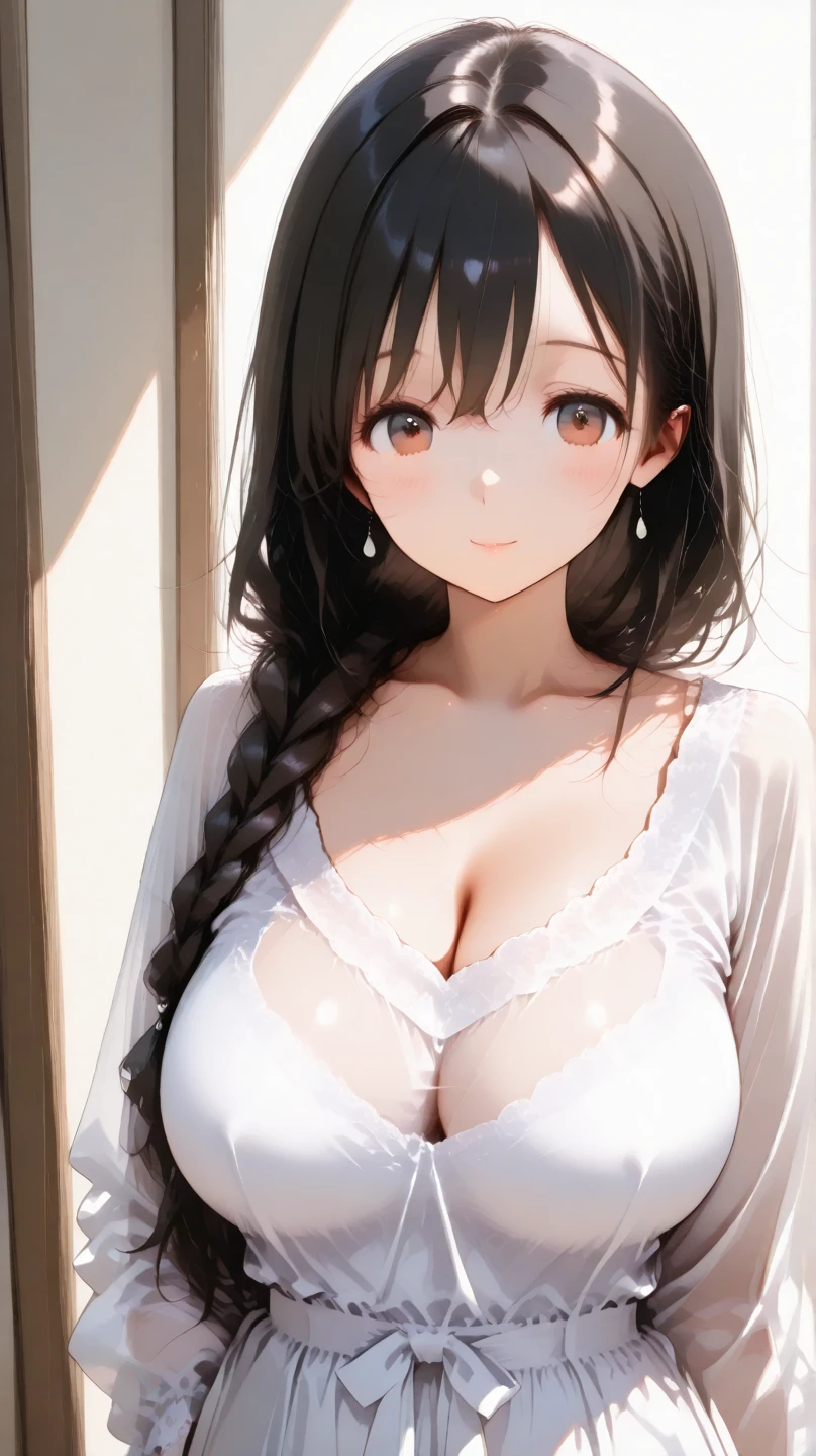 top-quality、Full limbs、complete fingers、(1 beautiful woman,super beautiful face、very embarrassed:1.5)、sweat、Slender beauty、straight haired、Bright brown hair、((white swimsuit、very skinny))、cleavage、(Proudly:1.4)、White pantyhose、hotel room、on bed、(((((vulgarity)))))、spoken heart、(tan:1.5)、(super Sagging Breasts:1.5)、(breast lift:1.8)、I can't see the nipples、