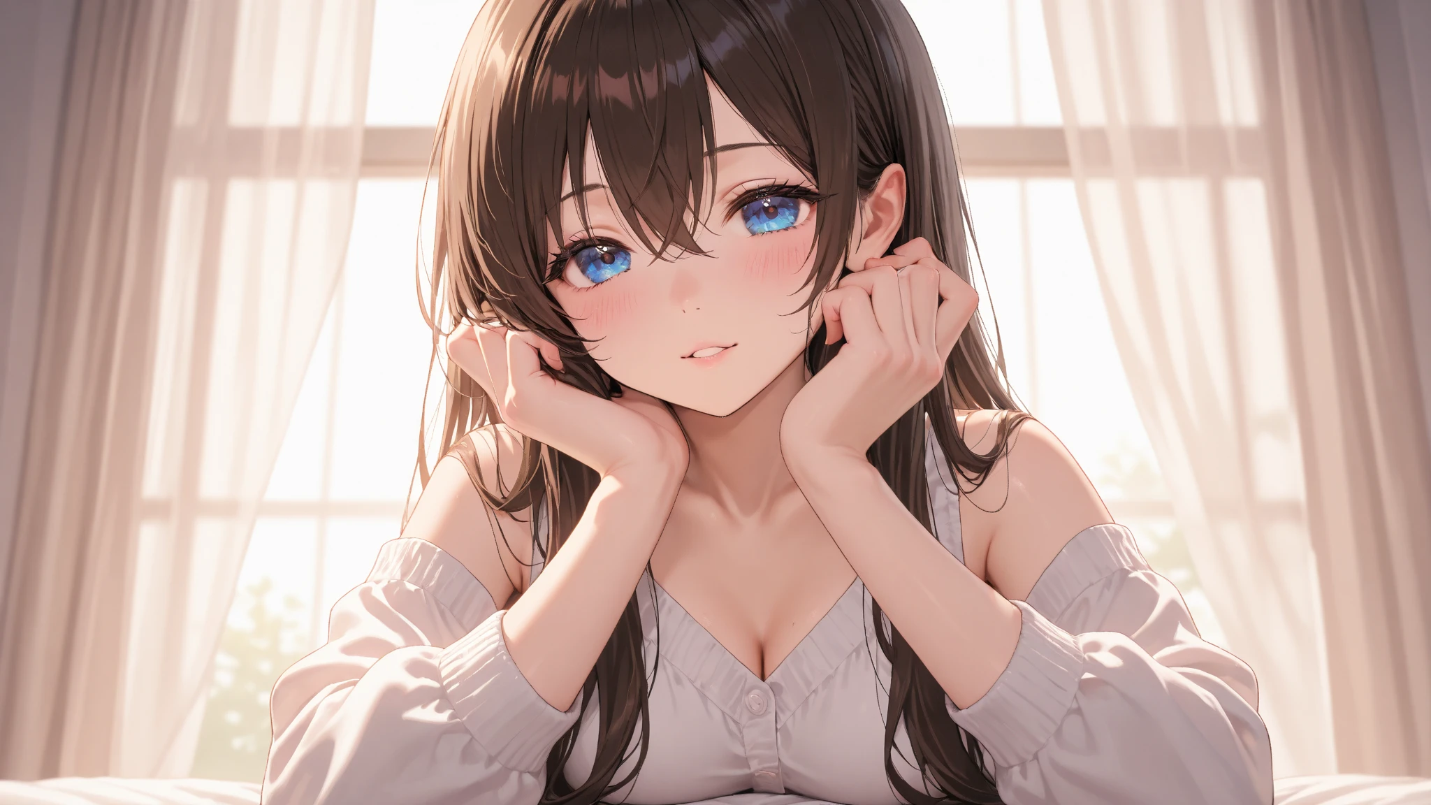 looking at viewer,high school girl,leaning forward,(random cute clothes),(random Lively pose),(Thin type),(large breasts),(random hairstyle),(Highest image quality, (8K), Ultra-realistic, Best Quality, High quality, High Definition, high quality texture, high detailing, Beautiful detailed, fine detailed, extremely details CG, Detailed texture, realistic representation of face, masterpiece, presence)