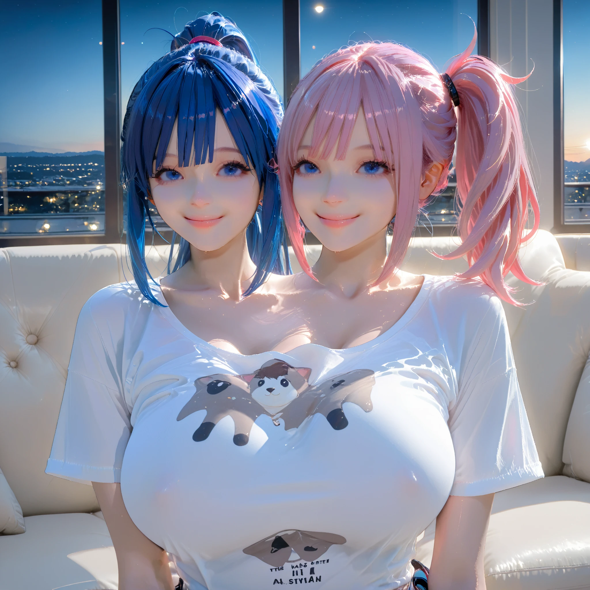 White and Bright Red, (Masterpiece 8K TopQuality:1.2) (ProfessionalPhoto:1.37) ExtremelyDetailed (((KAWAII girl with HUGE boobs:1.37)) (oversized t-shirt) Extremely detailed (Delicate cotton textures) PerfectLighting (Studio Dark GRAY Background) with (Dazzling RainbowColor Particles:1.37) BREAK (((NOGIZAKA FaceVariations))), Extremely Detailed (very KAWAII Face), Childish CaptivatingGaze Stunning ParfectEyes ElaboratePupils with (SparklingHighlights:1.28), DoubleEyelids with (Detailed Voluminous LongEyelashes:0.88), Small GlossyRedLips with BeautifulDetails, CoquettishTongue, PUNIPUNI RosyCheeks, Radiant PearlSkin with Transparency, Glowing DowneyHair . { (Dynamic Joyful expressions LifeLike Rendering:1.4) | (:d) }, (large eyes:-1) .