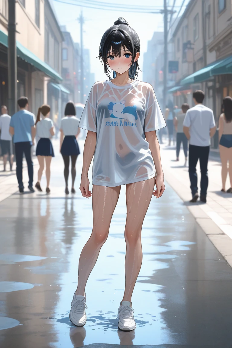 (8k, RAW photo, best quality, mastery:1.2), (realistic, photo-realistic:1.37),1girl,cityscape, night, rain, wet, professional lighting, photon mapping, radiosity, Chinese Doll,torn,chemise, large Image breasts, nurses, wedding dresses