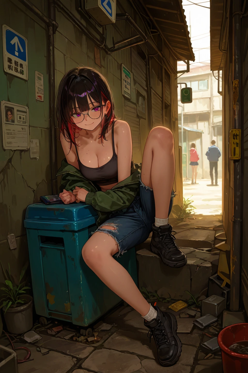 Very delicate、Highest quality、Slam、Garbage dump、,Adult female、Gal、Bad look in the eyes、,Long black hair,Wet Hair、Black baseball cap、Stripped naked、Sneakers naked、Naked with a black baseball cap、dissatisfaction,Sulky,blush、the woman looks disgusted、Naked on the garbageMLying with legs apart、Bukkake