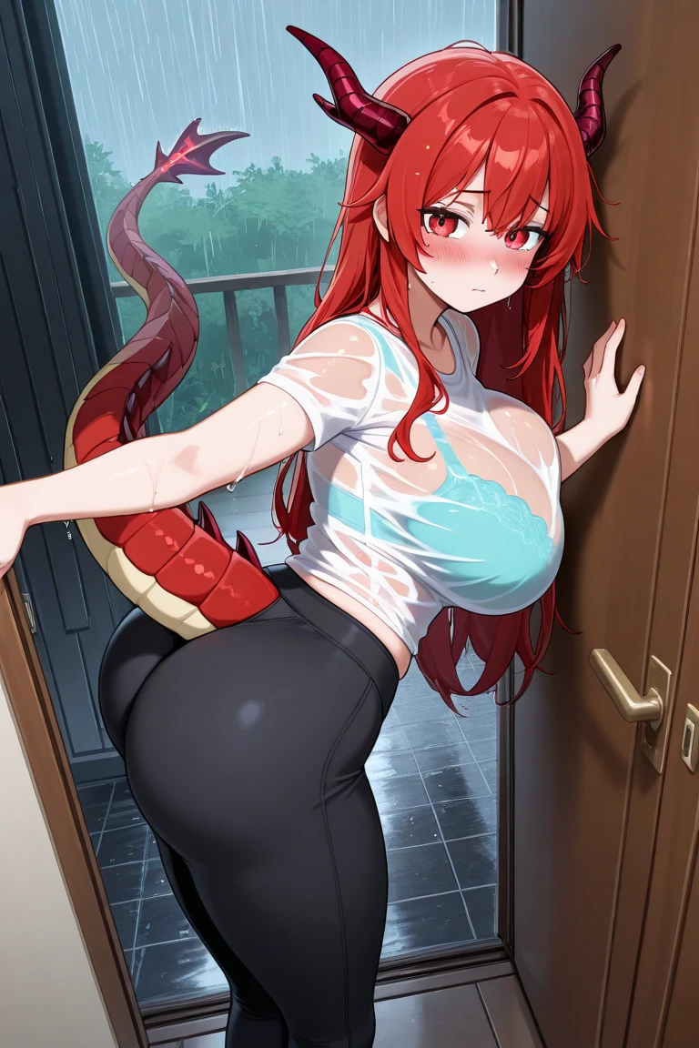 Anime. 1 Girl. Cutie. The girl is a dragon. Red hair. Long hair. Amber eyes. Beautiful eyes. Perfect eyes. Expressive eyes. Ideal face. Ideal anatomical body. Dragon horns. Scaly hands. Clawed hands. Long legs. Scaly legs. Clawed feet. Dragon wings. Dragon tail. tail. Dressed in an evening dress. High heel shoes. Beautiful body. Beautiful nose. 18 years. Medium breasts. Pregnant. Period. Holding dirty panties in his hands. The crotch is covered in blood. Her water broke. Embarrassment. Blush. Beautiful character design. Shiny skin. She wants to sneeze. She needs to sneeze. She has a strong, desperate urge to sneeze. Fire breath. She sneezes. She sneezes with fiery breath. Runny nose. Mucus from the nose. Snot. Slpli is running from the nose. Blows his nose. He wipes his nose with his dirty underpants. She wants to pee. She needs to pee. She has a strong, desperate urge to pee. She described. Tears on eyes. Cry. Snot flows from the nose. City. Street. Restaurant. Heading to the toilet. Standing at the door to the toilet. Waiting for it to cool down. Whole body. nsfw. Official art. Extremely detailed CG Unity 8k wallpaper. Ideal lighting. Ultra high resolution 4K. Super detailed 8K. A high resolution.
