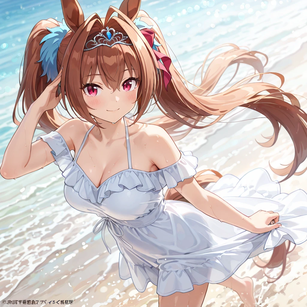 anime illustrated、Fantasia、lewd gal idol、Microbikintage along the coast、thick thighs、Colossal tits、Plump body、Expose nipple、fullnude、(exposing their genitals)、超A high resolution、Archaic Smile、Close-up of people