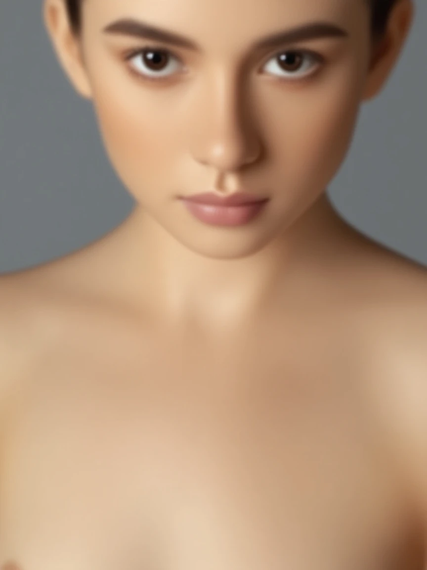 completely naked, Giant chesticles, 4'5". 80lbs, extremely anorexic, 18-year-old Cindy has great big giant chesticles, blue eyes, pixie-cut bleach blonde hair tapered on the sides, smiling, pitch black background, multicolored spotlight, Photorealistic, realistic stock photo, Professional quality Photograph. Fog, Clouds, mist. dingleberries on parade, Whimsical v3, Festive v3, Dreamland v3, Anime