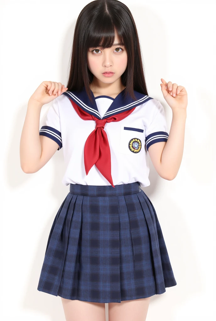nsfw, whole body, Young woman, Sailor suit, (((Primary school students))), Twin tails, (((Children's pants))), Panty shot, indoor, basement