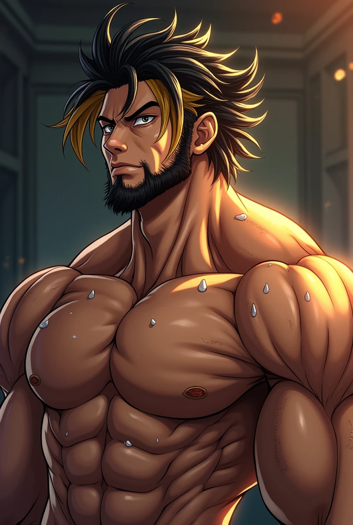 upward bulgeJ8,allmight, smile, antenna hair,Big pecs, large pecs, massive muscles, big bulge upward, big dick, (micro thong lingerie:1.2), (bra:1.5), (lace fishnet tights:1.5), (supine position:1.5), bokeh, professional, sharp, natural lighting, (masterpiece:1.2), realistic, extremely detailed, intricate details, absurdres, 4k, 8k, hdr, highres, anime, manga, on bed,