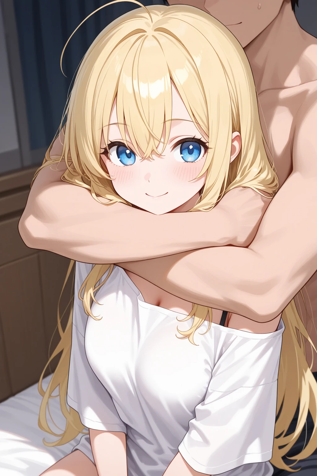 beautiful、Blonde woman、A man's penis is in his groin、Large Breasts、Exposed breasts、Nipples、naked、Bathroom、Shyness、Sweat、Drooling、It has been violated