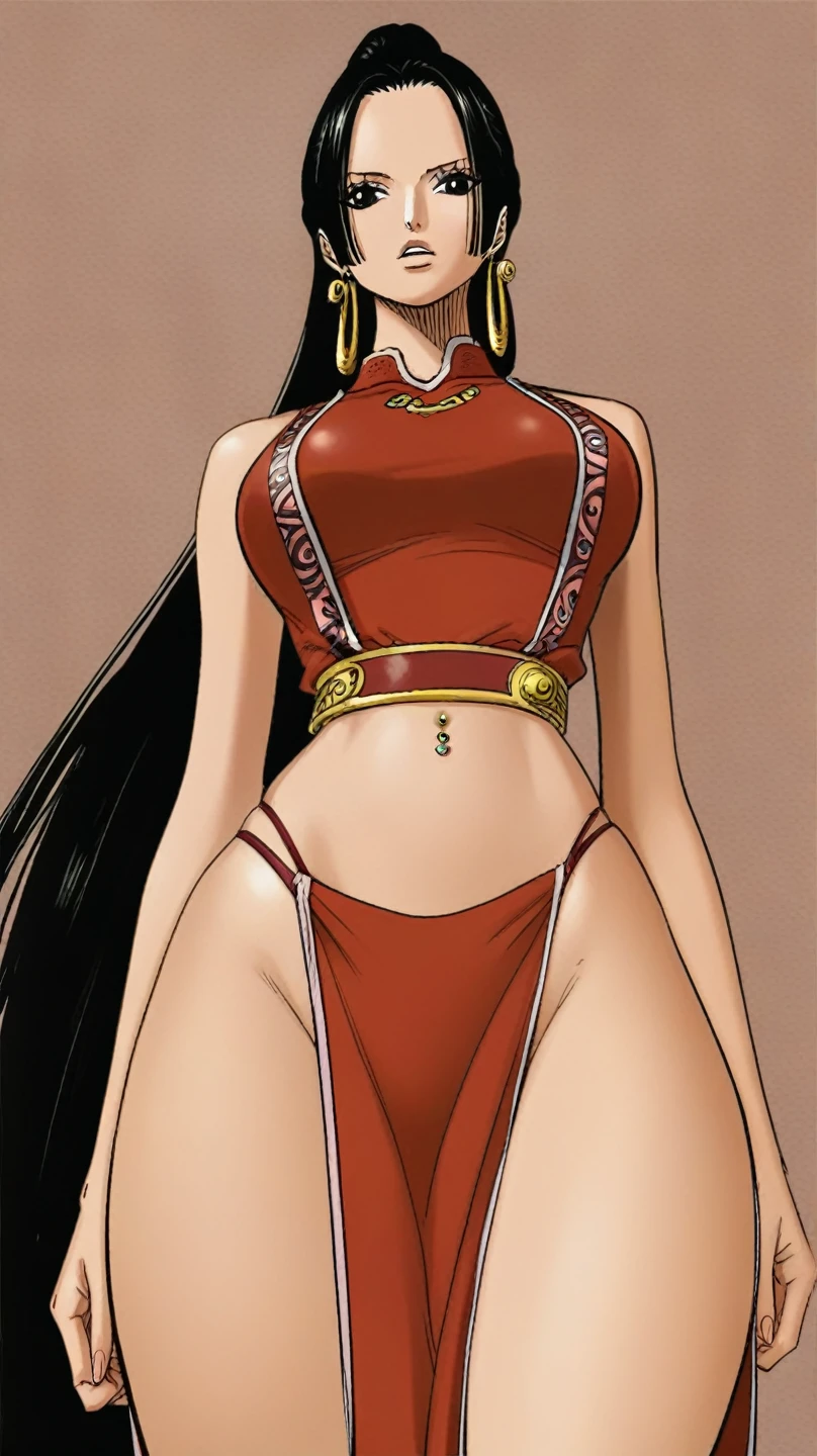b0ahanc, 1girl, black hair, earrings, long hair,black eyes,((areola slip)), ((Areola)),((nipple)), long hair, looking at viewer, ((medium breasts)), navel, o-ring, Standing, (White Seethrough swimsuit:1.3), ((focus on pussy))